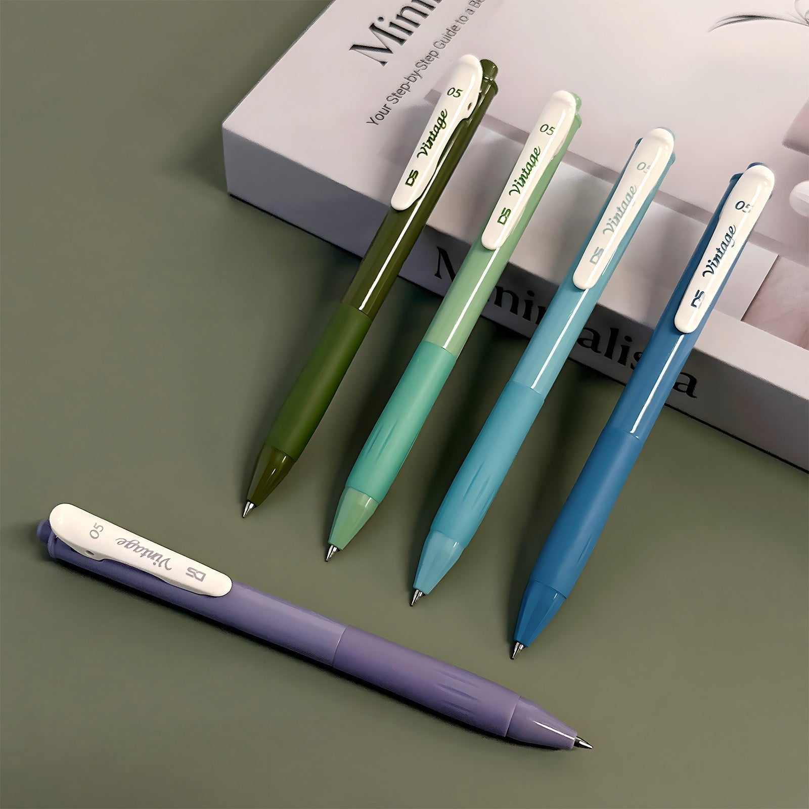Multi-Color Retractable Gel Pen Set (5 pack), 0.5mm Fine Point, for Writing, Journaling, Drawing, Home and Office, Co... - Image 5