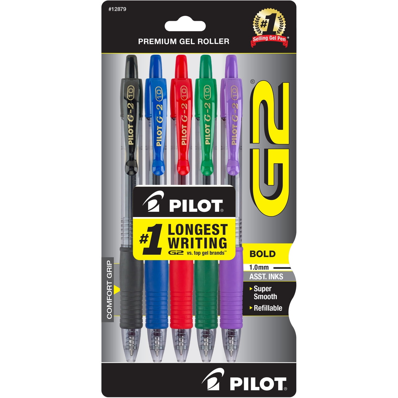 (3 pack) G2 Retractable Gel Ink Pens, Bold Point, 1.0mm, Assorted Colors, 5 Pack - Image 2