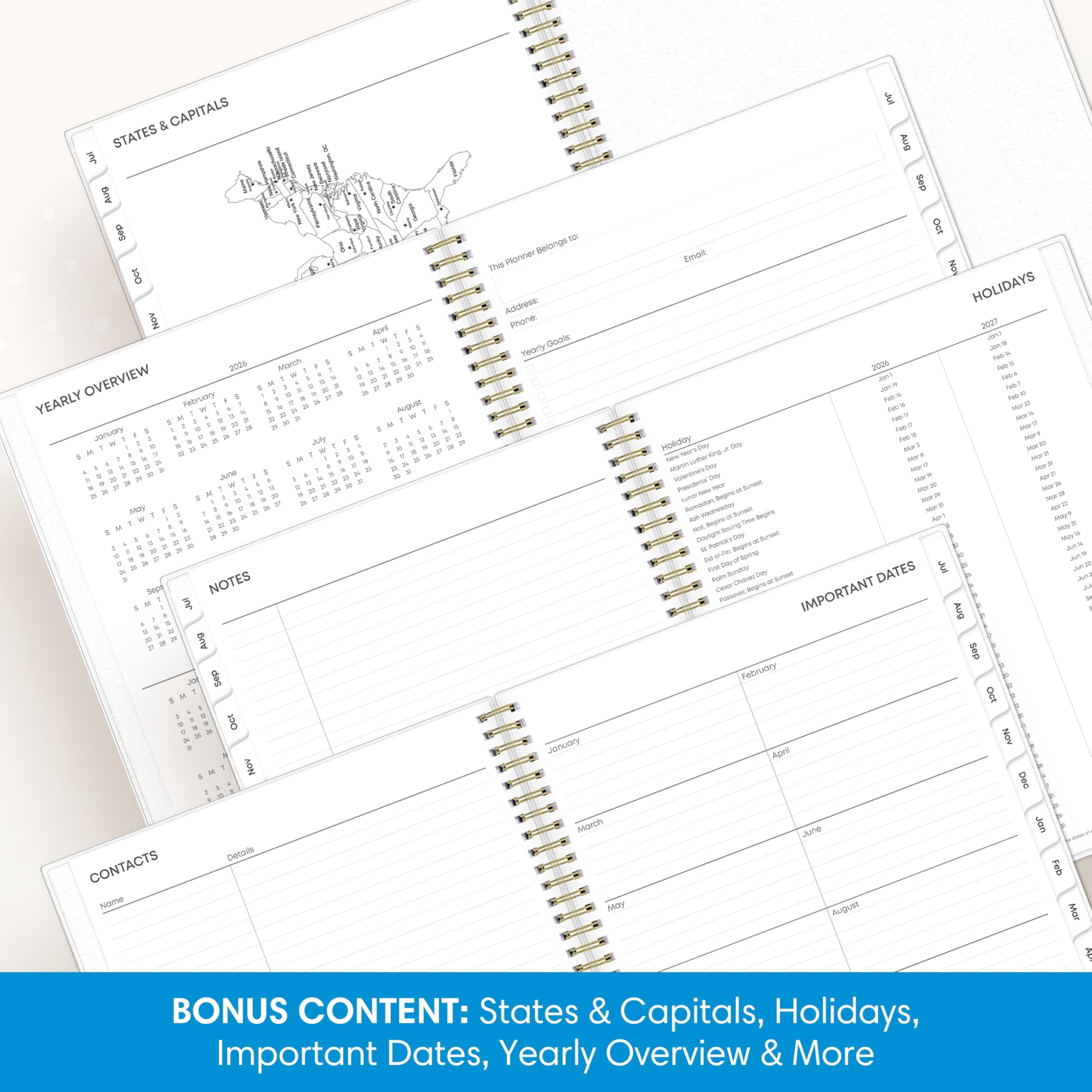 2026-2027 Weekly and Monthly Academic Year Planner Calendar, July 2026 - June 2027, 8.5" x 11", Flexible Cover, Wireb... - Image 5