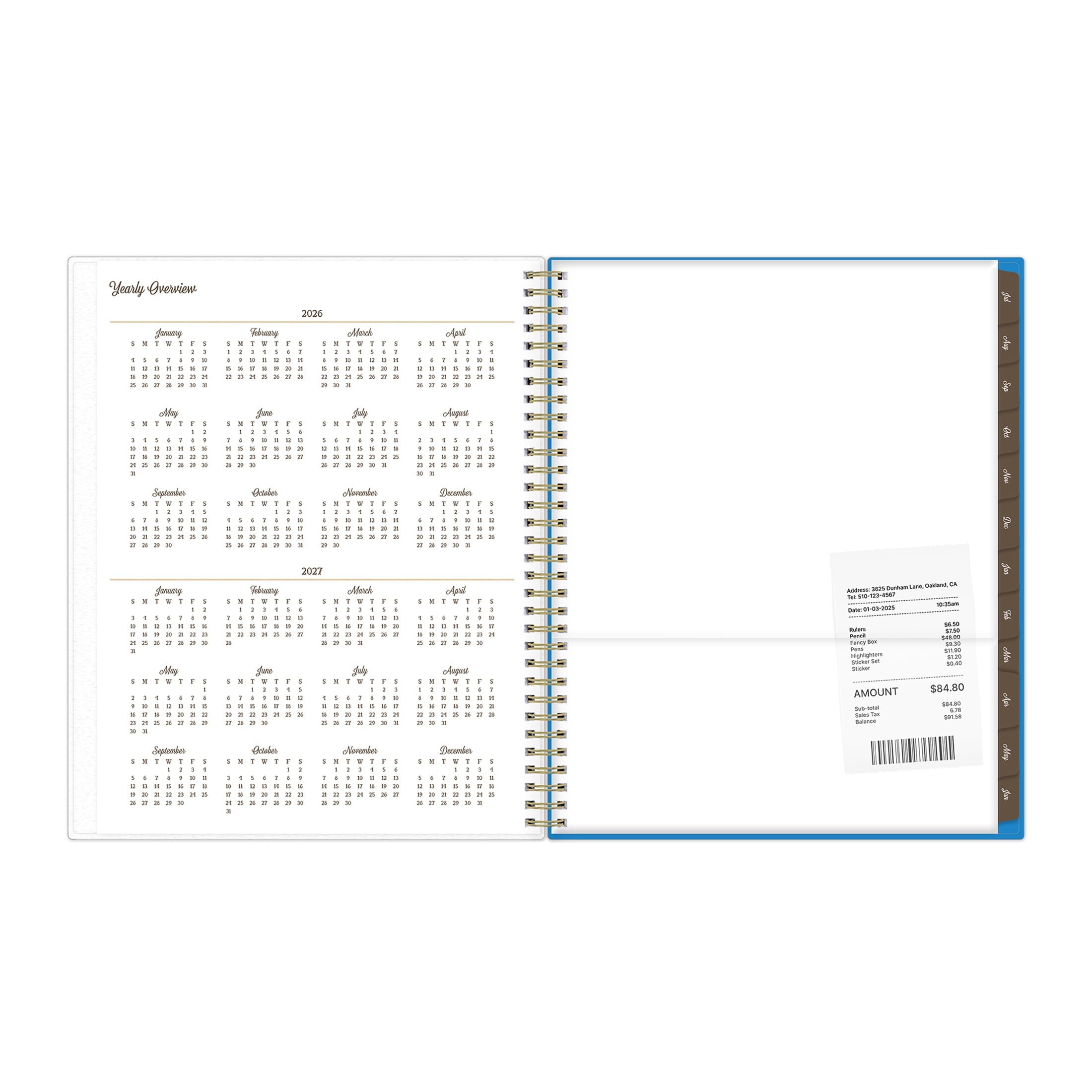 for Monthly Weekly Planner, 8.5" x 11", Hanky Blue 15-Month (April 2026 - June 2027) - Image 6
