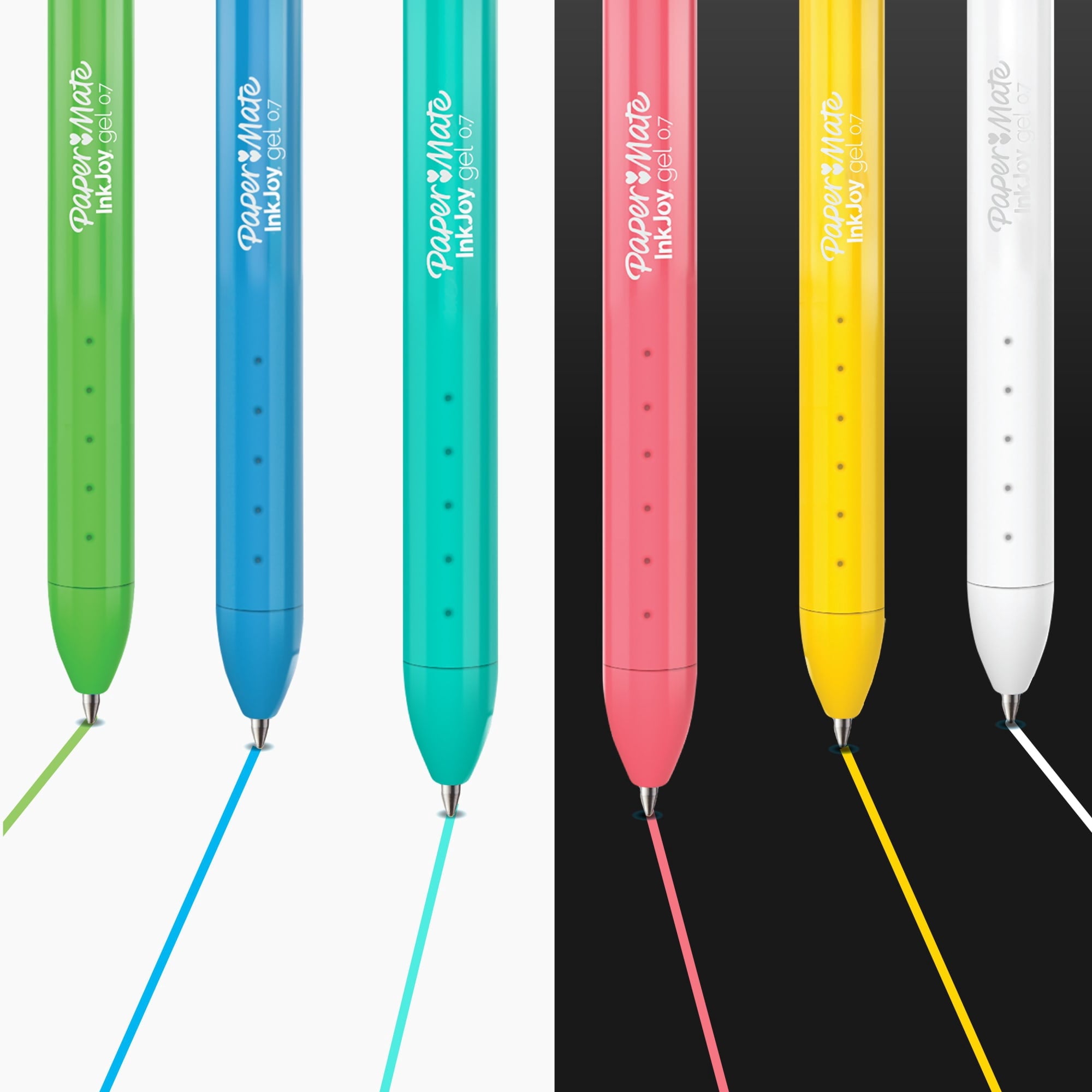 Inkjoy Gel Bright! Pens, Medium Point (0.7mm), Retractable, Assorted Opaque Ink, 6 Count - Image 2