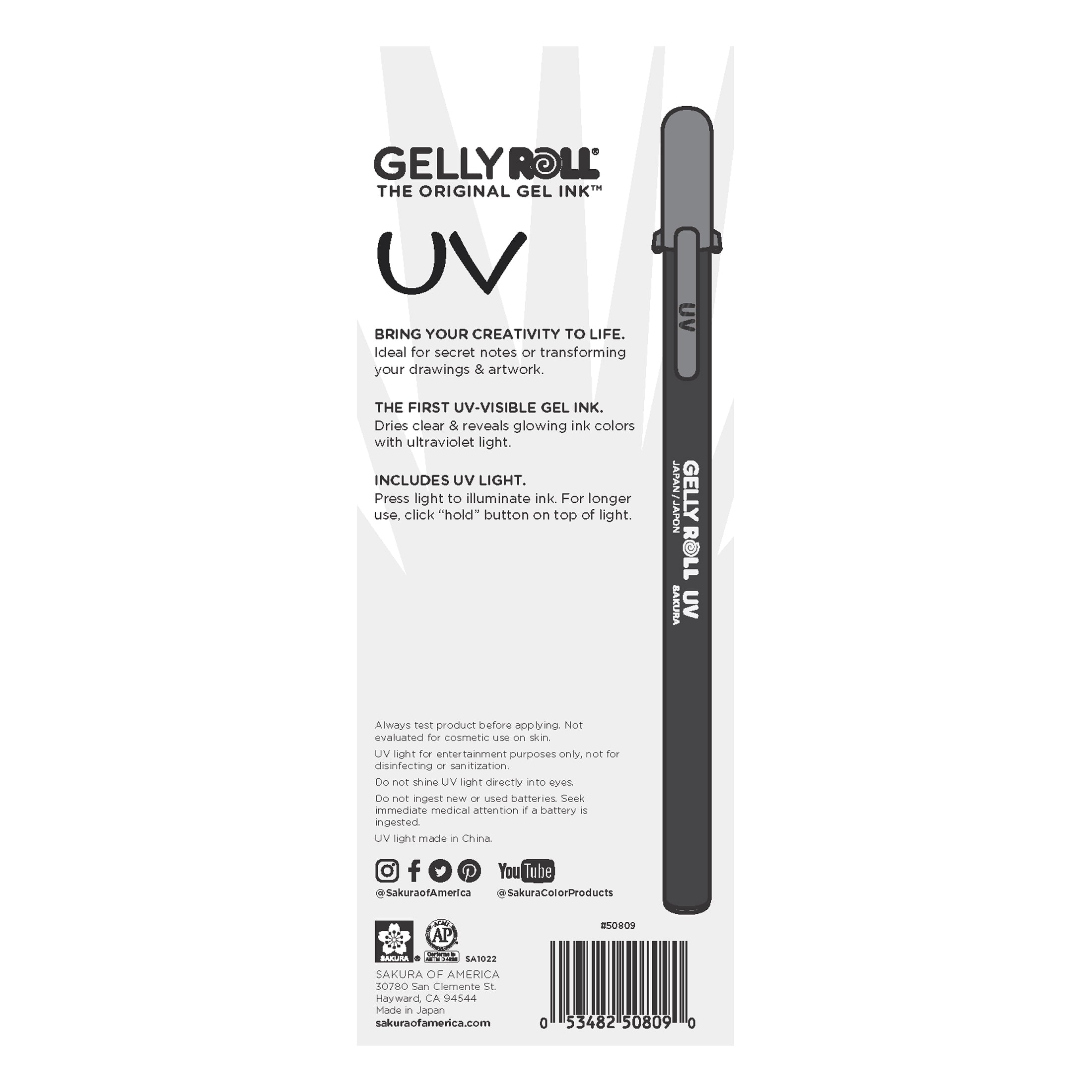 UV-Ink Gel Pen, Bold Point, 3 Colors - Red, Blue, & Green, 3-pc set - Image 2