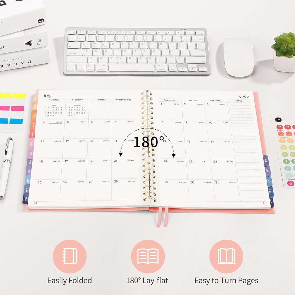 2026-2027 , Jan 2026 - Dec 2027, Agenda, Calendar, 24 Month Tabs, Flexible Plastic Cover, A5 - Image 6