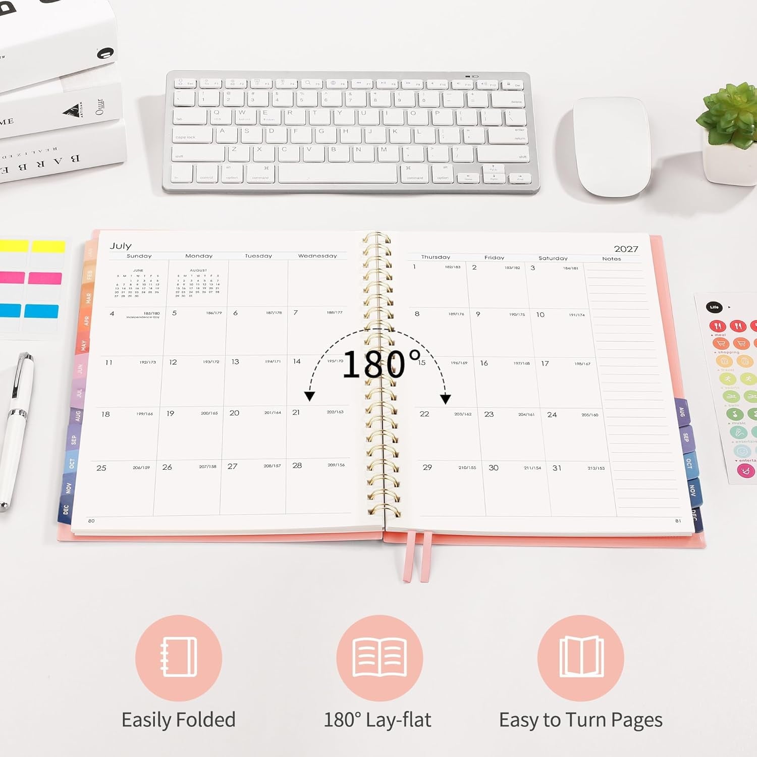 2026-2027 , Jan 2026 - Dec 2027, Agenda, Calendar, 24 Month Tabs, Flexible Plastic Cover, A5 - Image 6
