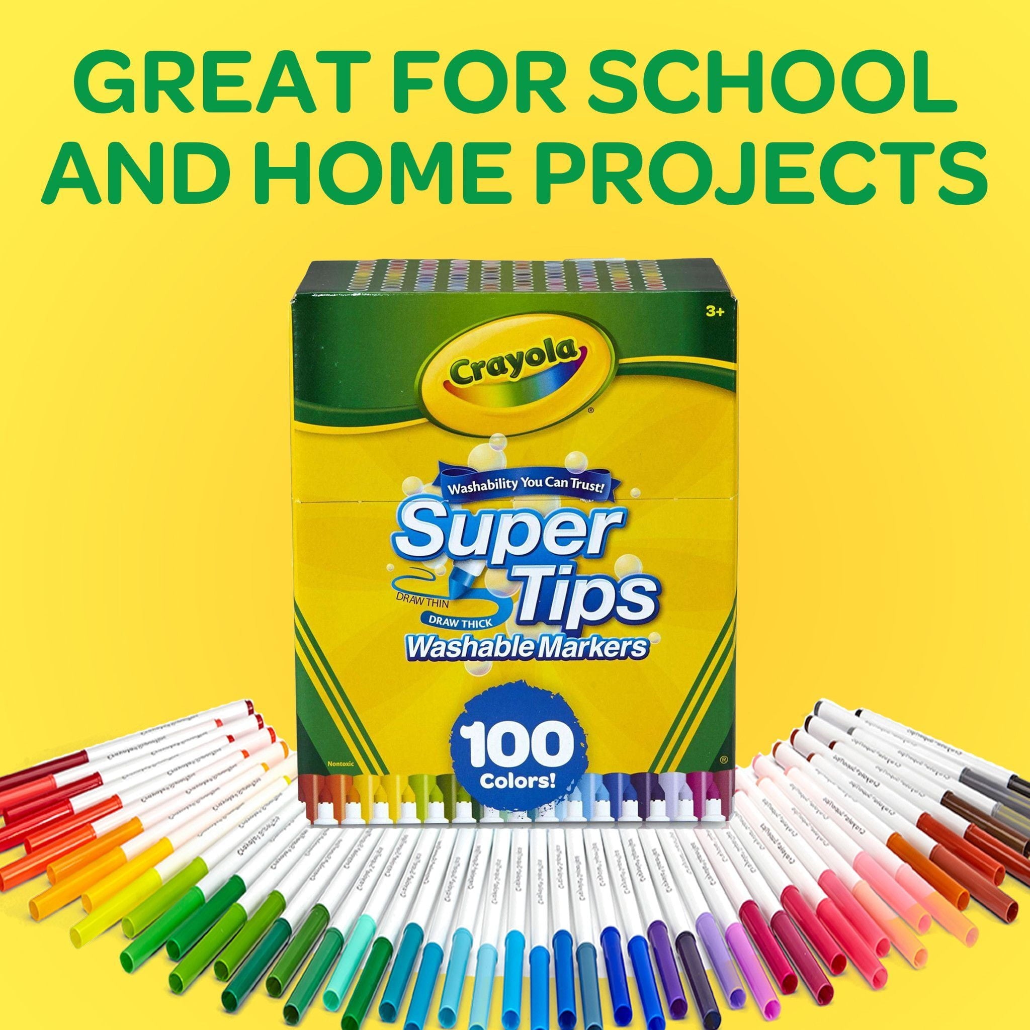 Crayola Super Tips Washable Markers, 100 Ct, Journaling and Coloring Supplies, Classroom Must Haves, Creative Gifts for Kids and Teens, Ages - Image 5