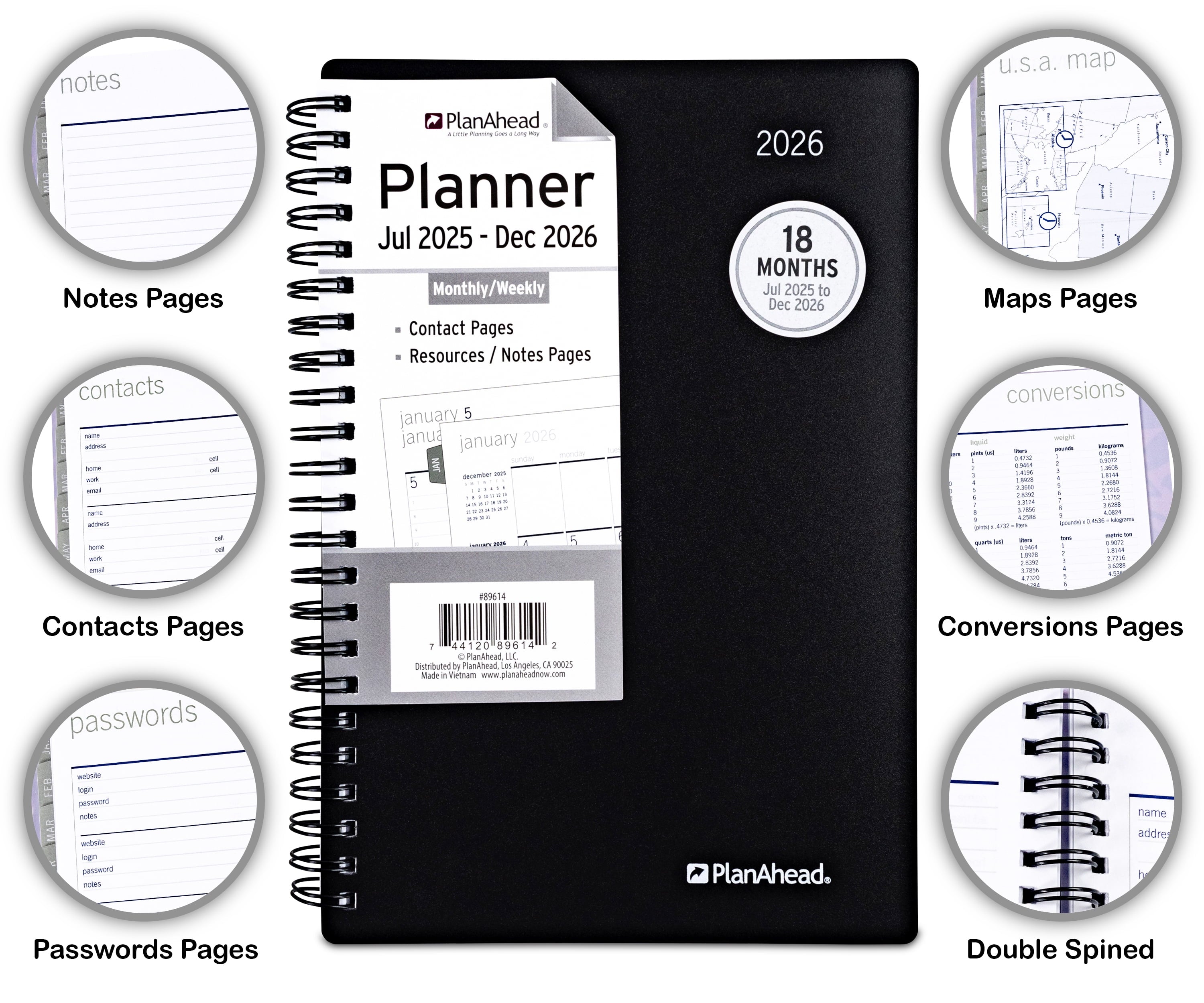 Medium Home Office Monthly Weekly Planner (18 Month - 5.75 x 8) - Image 6