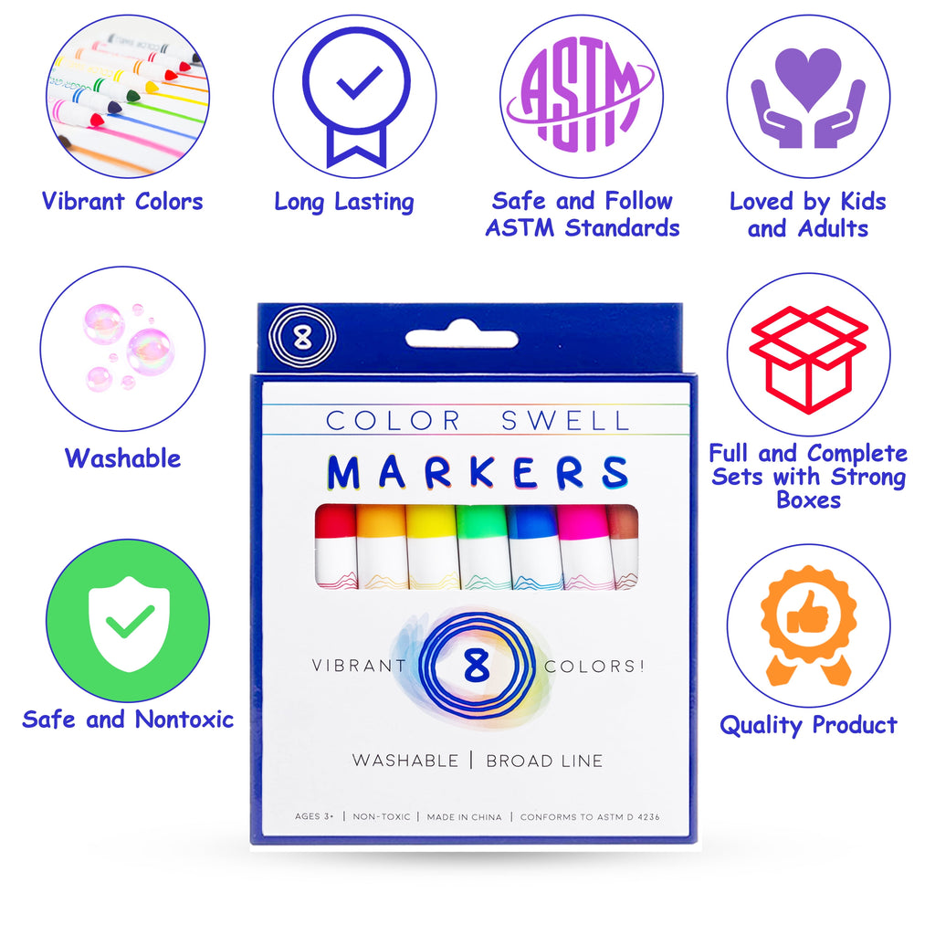 Washable Markers Bulk 4 Pack, 8 markers per pack, 32 total markers - Image 6