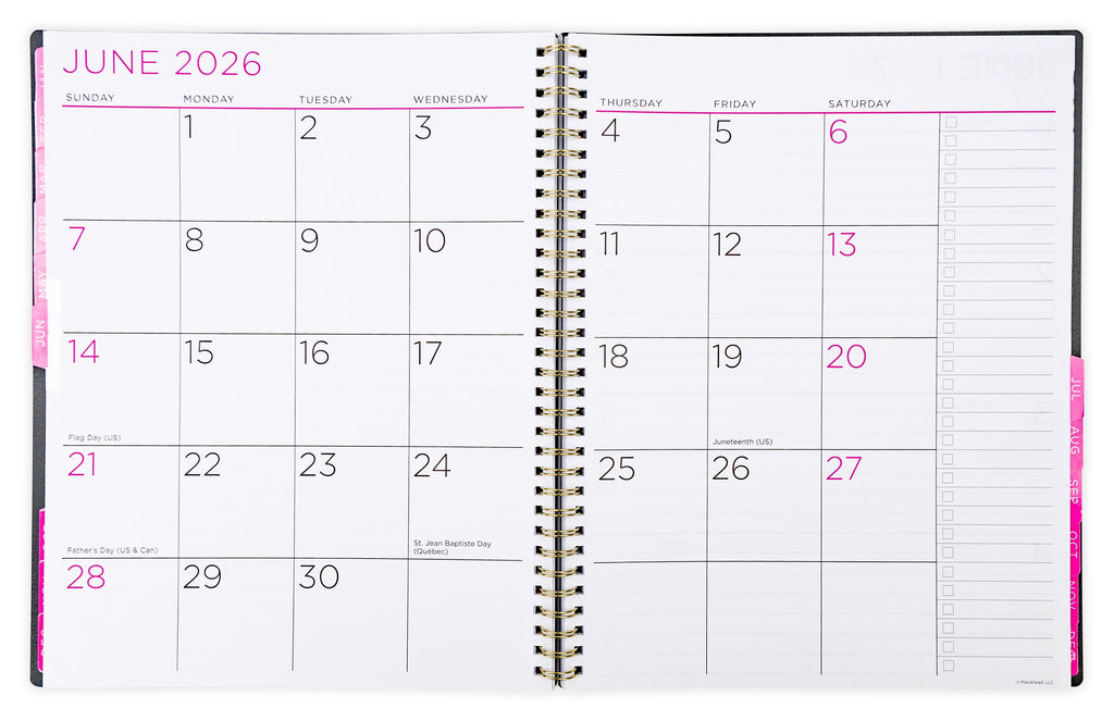 Monthly Weekly Planner Large (8.5" x 11") Black 15-Month Oct 2025-Dec 2026 - Image 4