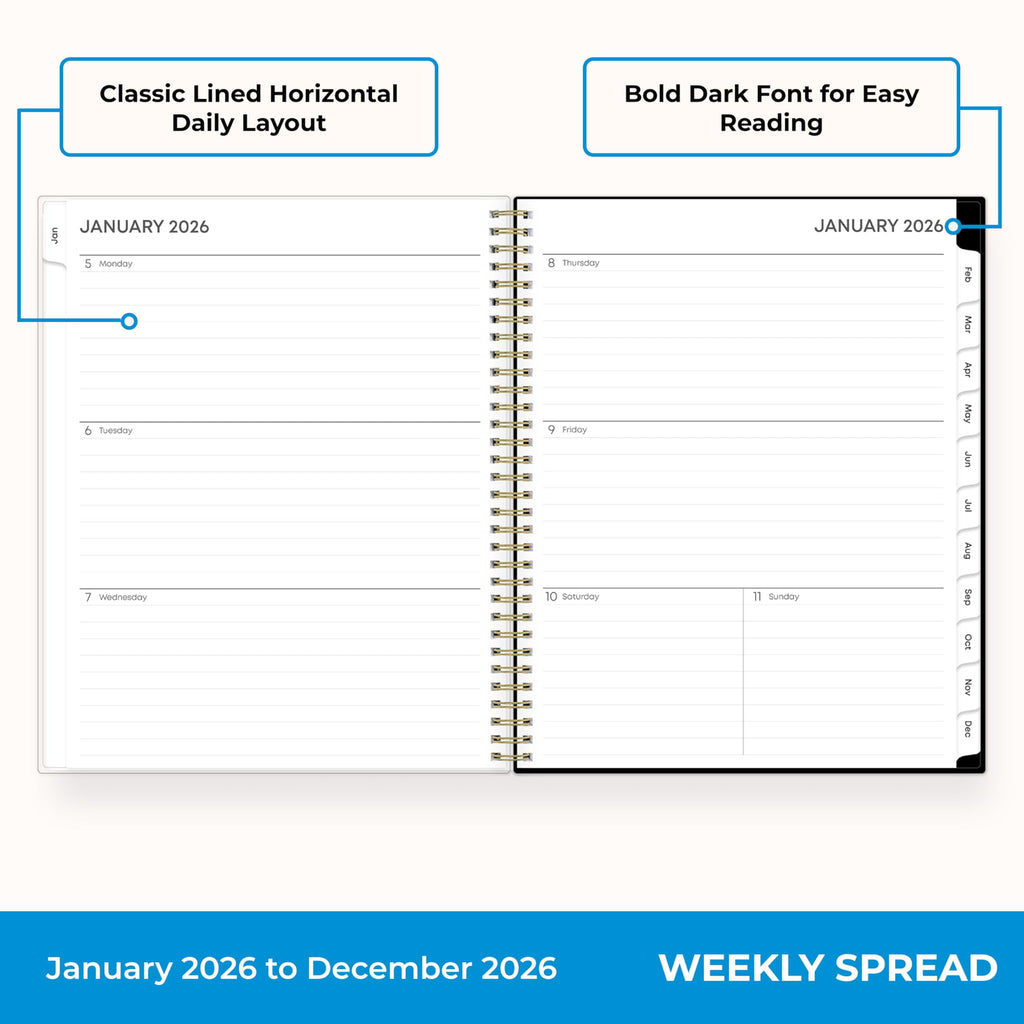 Blue Sky 2026 Weekly and Monthly Planner Calendar, January 2026 - December 2026, 8.5" x 11", Clear Pocket Cover, Laminated Tabs, Durable Twi - Image 3