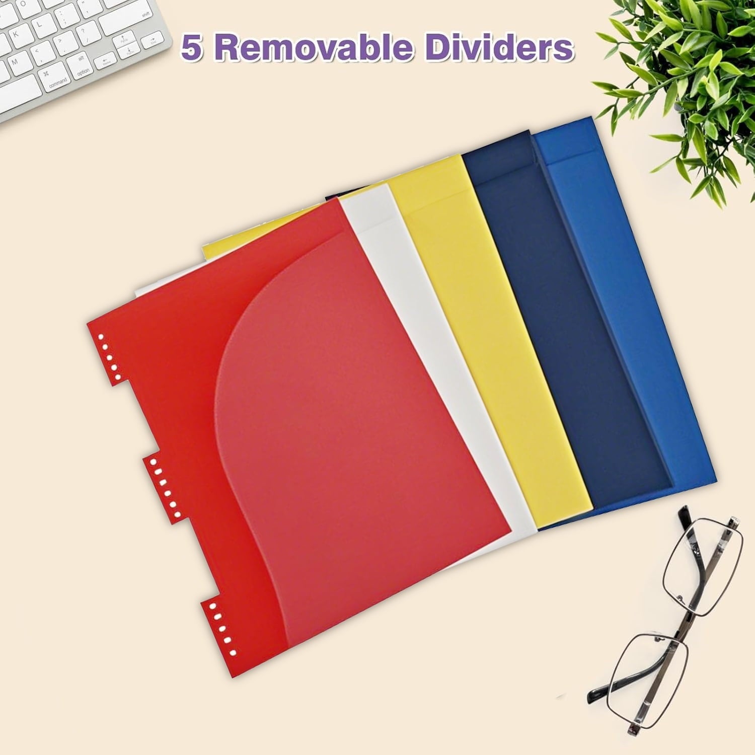 8.5" x 11", 5 Subject s College Ruled with Removable Dividers, 400 Pages Thick Writing Journal for Work , Pink - Image 3