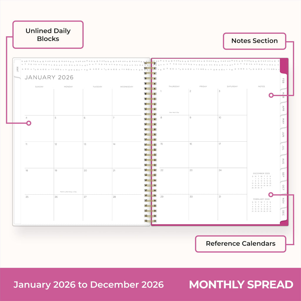 2026 Weekly and Monthly Planner Calendar, January 2026 - December 2026, 8.5" x 11", Flexible Cover, Laminated Tabs, D... - Image 4