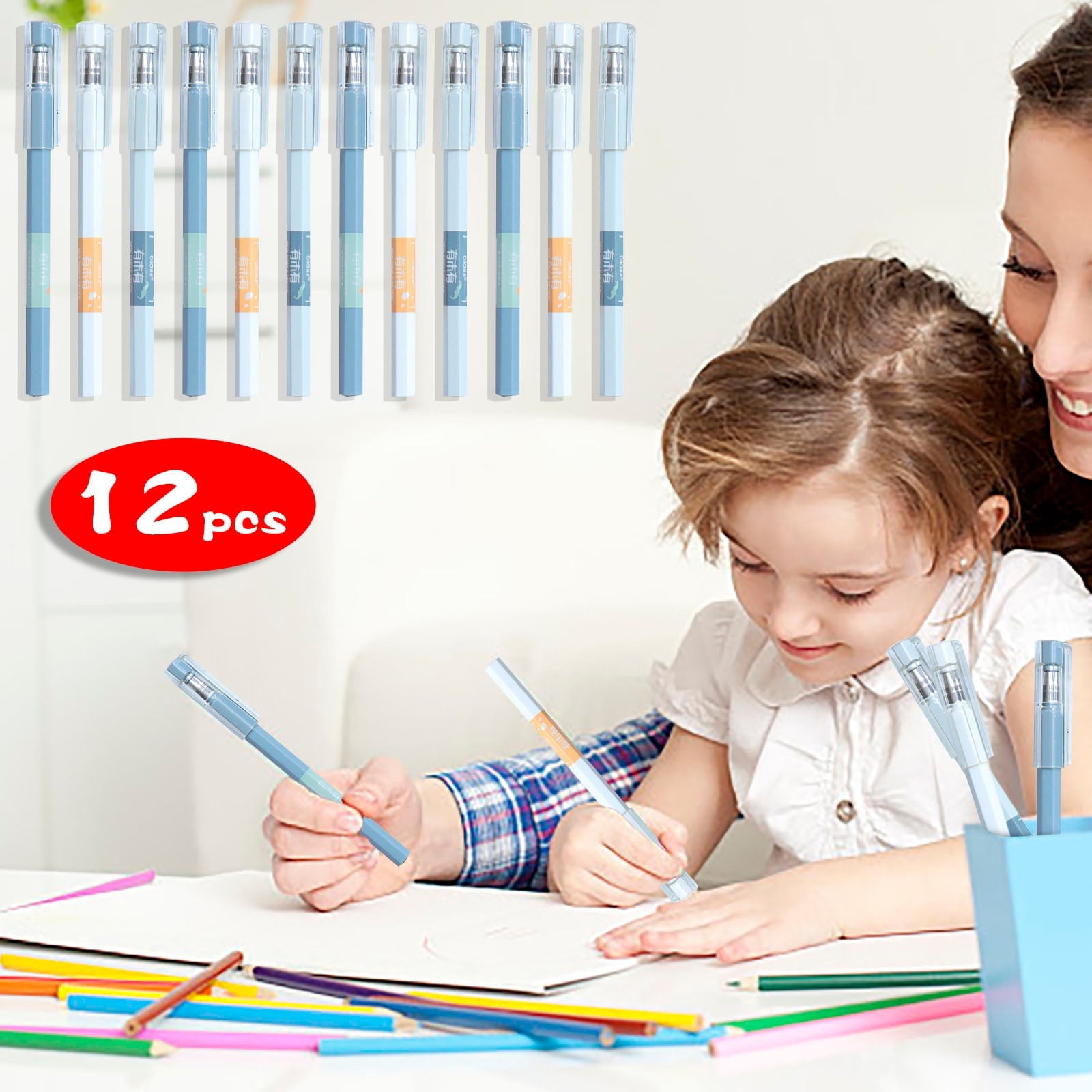 Hiroekza 12 Super Fine Tip 0.5mm Gel Pens Set for Exams, Bible Journaling, Notes, Sketching - Smooth Writing, Leak-Proof, 10ml Ink, 3 Colors - Image 3