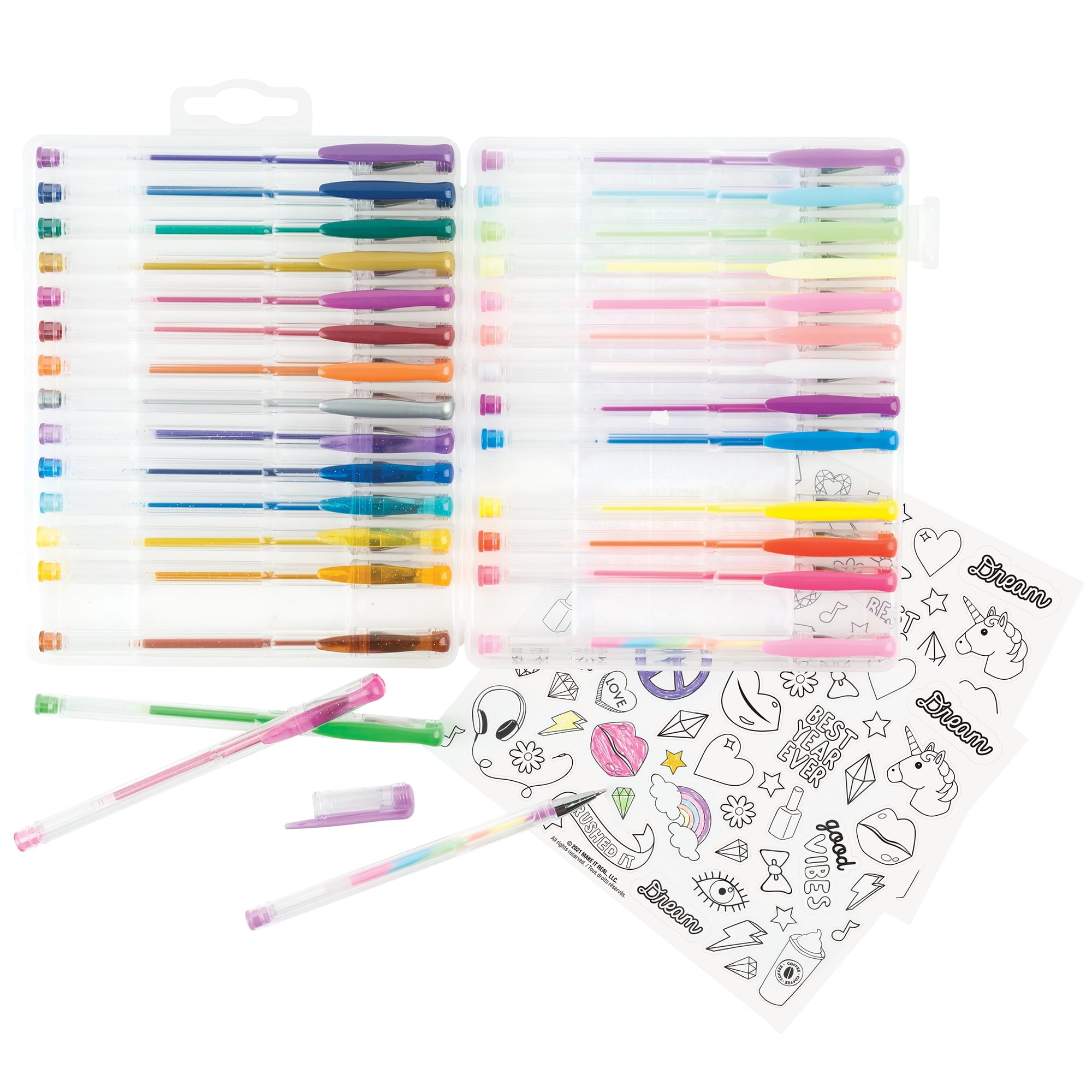 Gel Pen Set, Fine Point, Assorted Ink Colors, 30 Count - Image 3