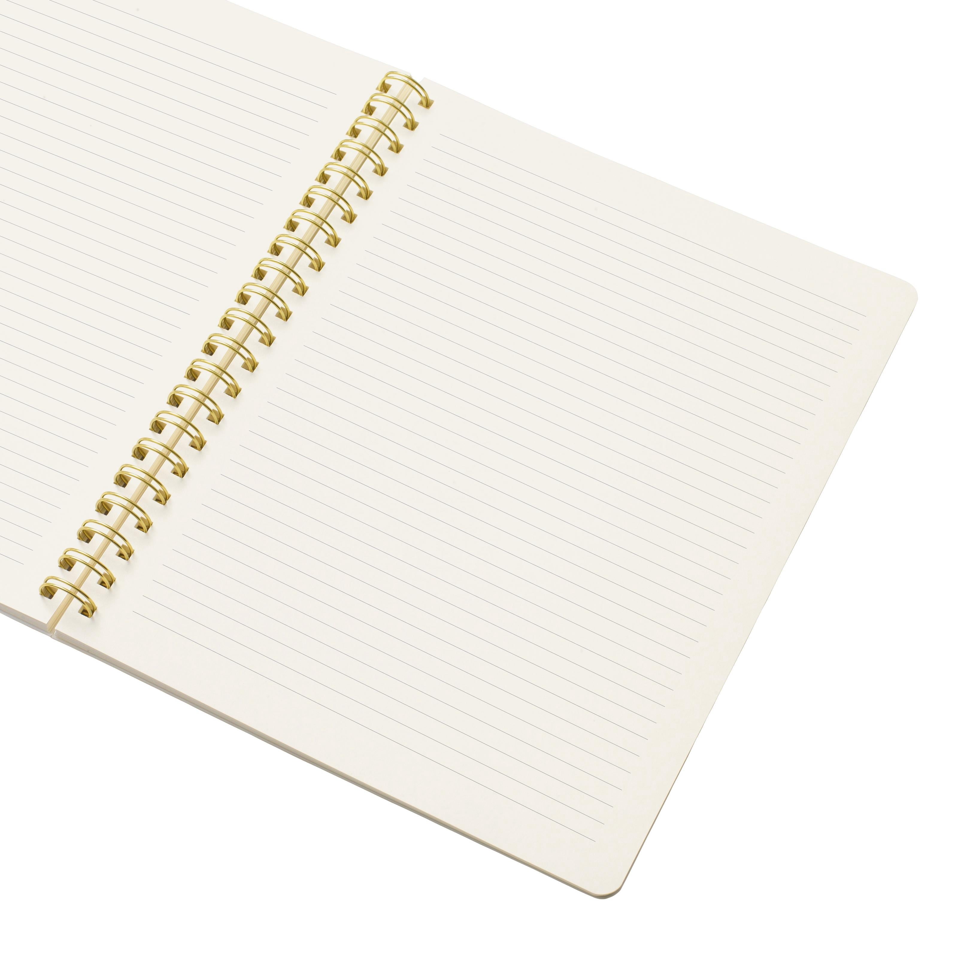 College Ruled, Lined Notebook, Spiral, Hardcover, Letter Size - 8.5"" x 11"" inches, Painted Floral Print - Textured ... - Image 3