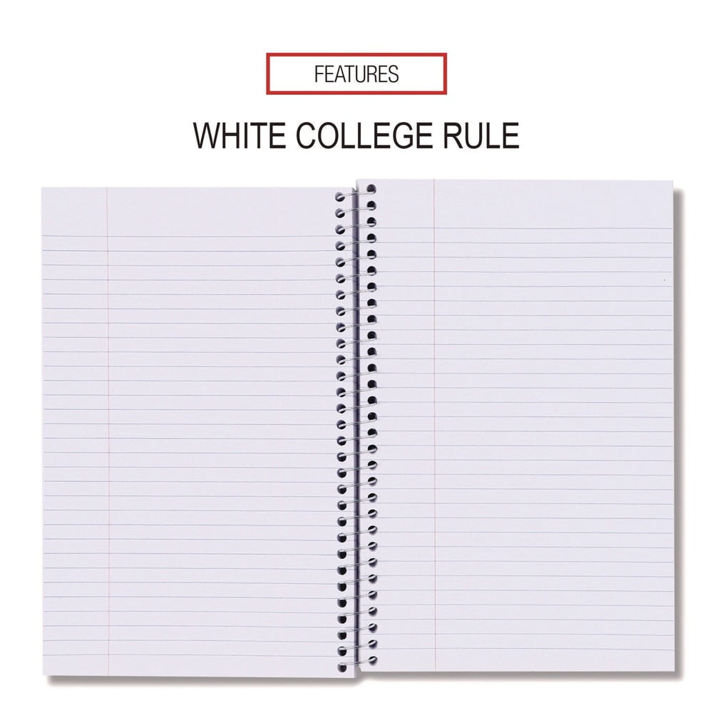 9.5 in. x 6 in., 3 Subjects, Medium/College Rule, Wirebound Notebook - Assorted Color Covers (120 Sheets/Notebook, 4/... - Image 5