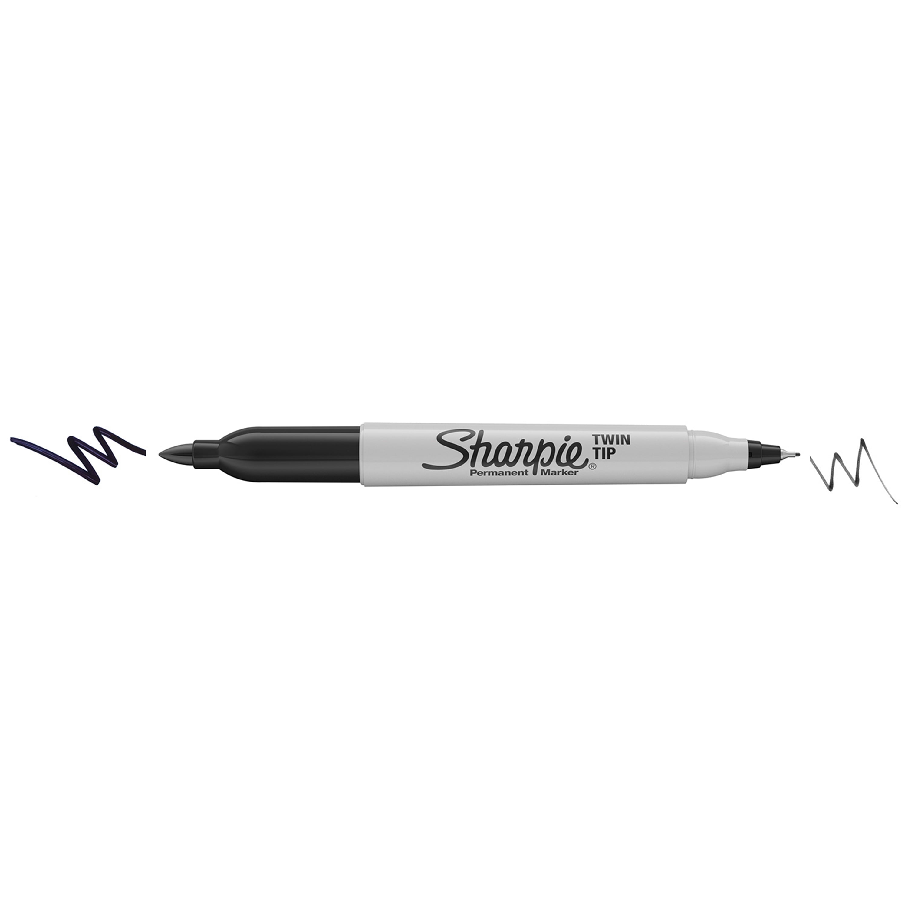 Twin Tip Permanent Marker, Fine and Ultra Fine Tips, Black, 1 Count - Image 2