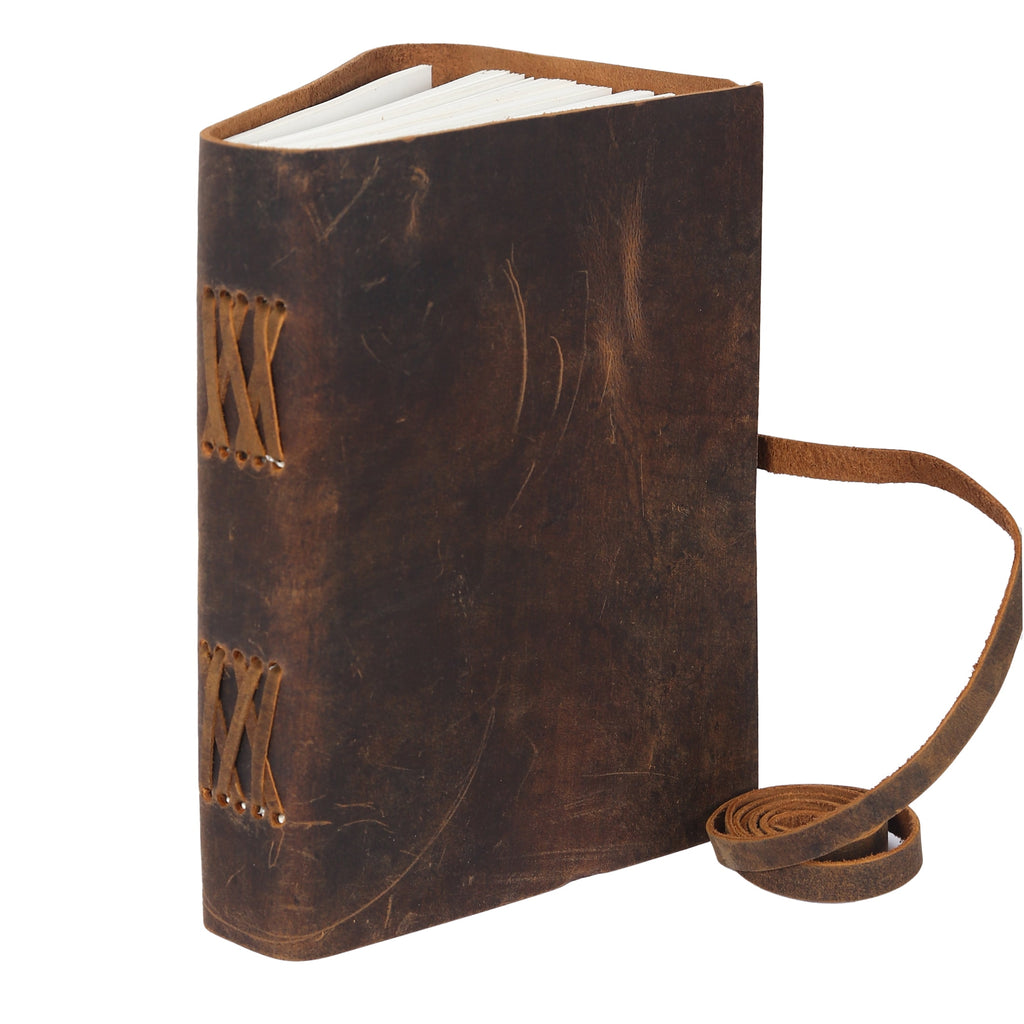 Handmade Leather Journal/Writing Notebook Diary/Bound Daily Notepad For Men & Women Unlined Paper Medium 8 x 6 Inches... - Image 6