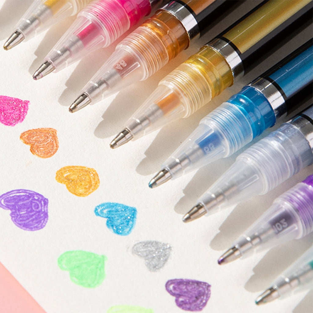 Glitter Gel Pen Set, 2026 New Glitter Pens, Colorful Art Shimmer Metallic Gel Pens for Adults, Sparkle Gel Pen for Sc... - Image 4
