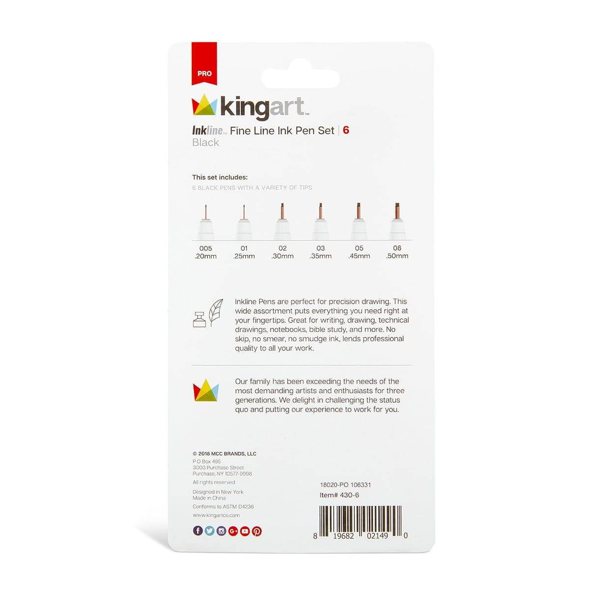 Inkline Fine Line Art & Graphic Pens, Archival Black Japanese Ink, Set of 6 Unique Tips - Image 6