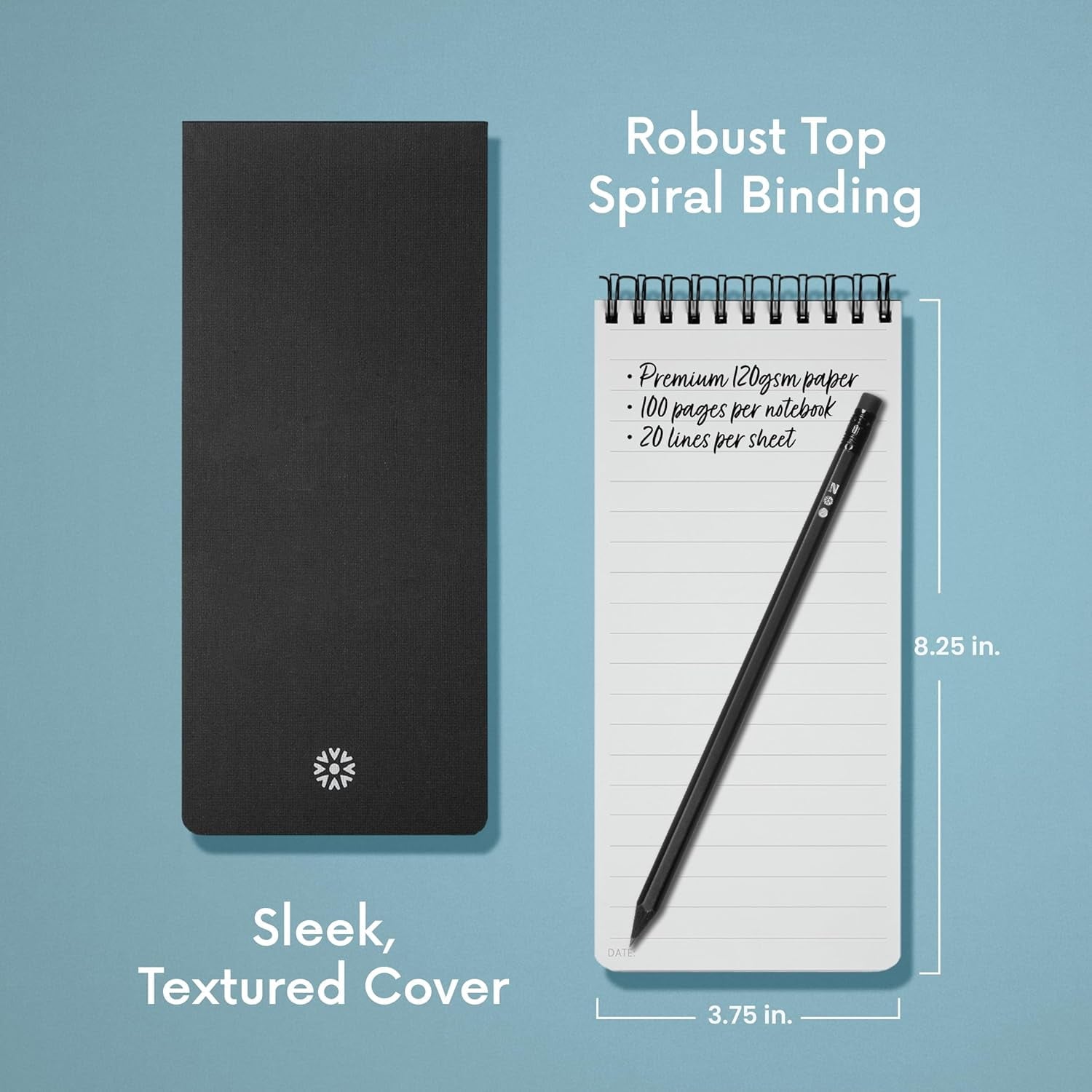 Reporter's Notebooks 2-Pack | Black Pocket Spiral Reporter Notepads for Journalist, Police, Detective, Field Note Tak... - Image 3