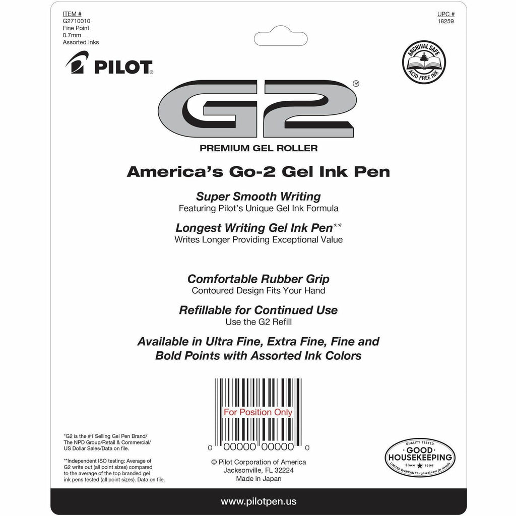 Pilot G2 Premium Retractable Gel Ink Pens Fine Point, Black and Blue Ink, 10 Count - Image 5