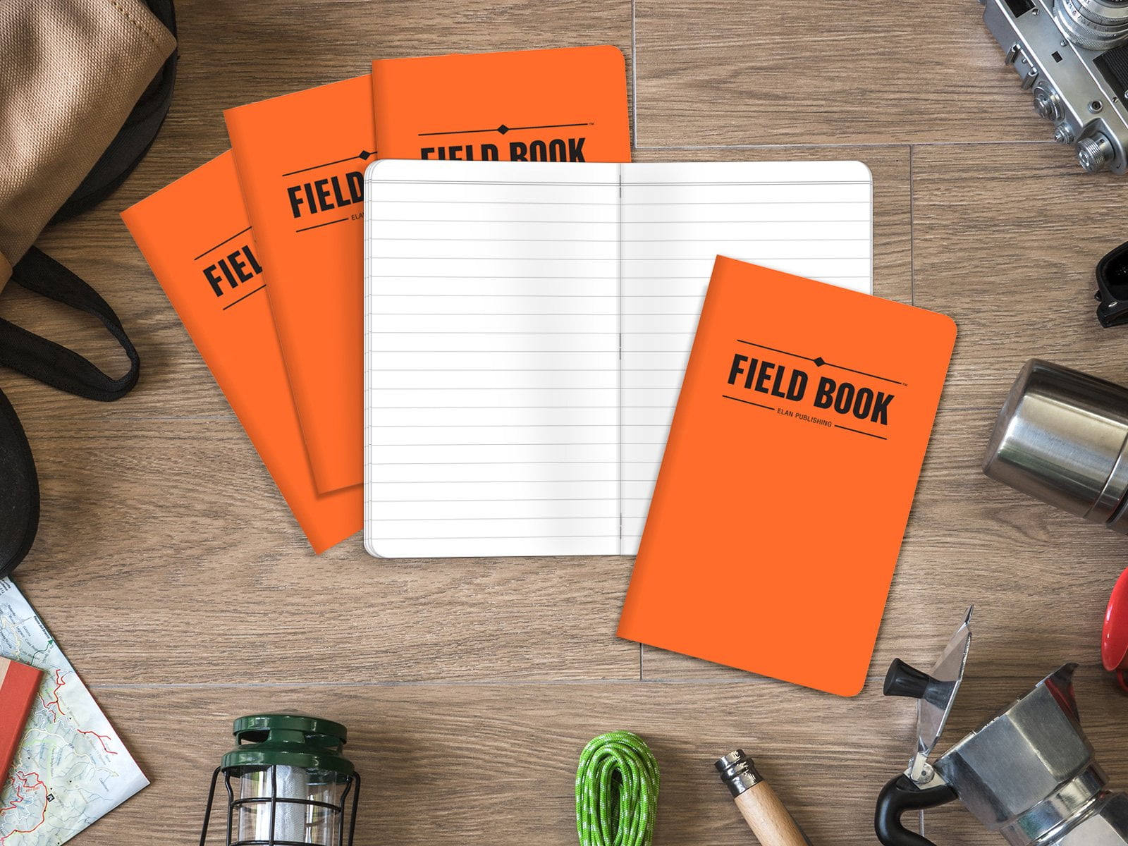 Elan Publishing Company Field Notebook  / Pocket Journal - 3.5"x5.5" - Orange - Lined Memo Book - Pack of 5 - ELAN-FN-003C - Image 4