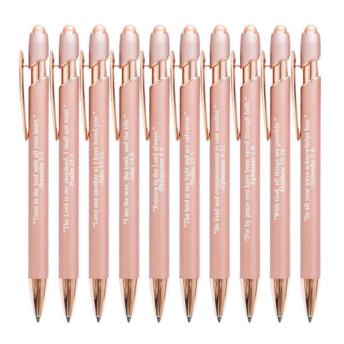 10pcs Bible Ballpoint Pen Set Christian Pen with Touch Screens Writing Supplies
