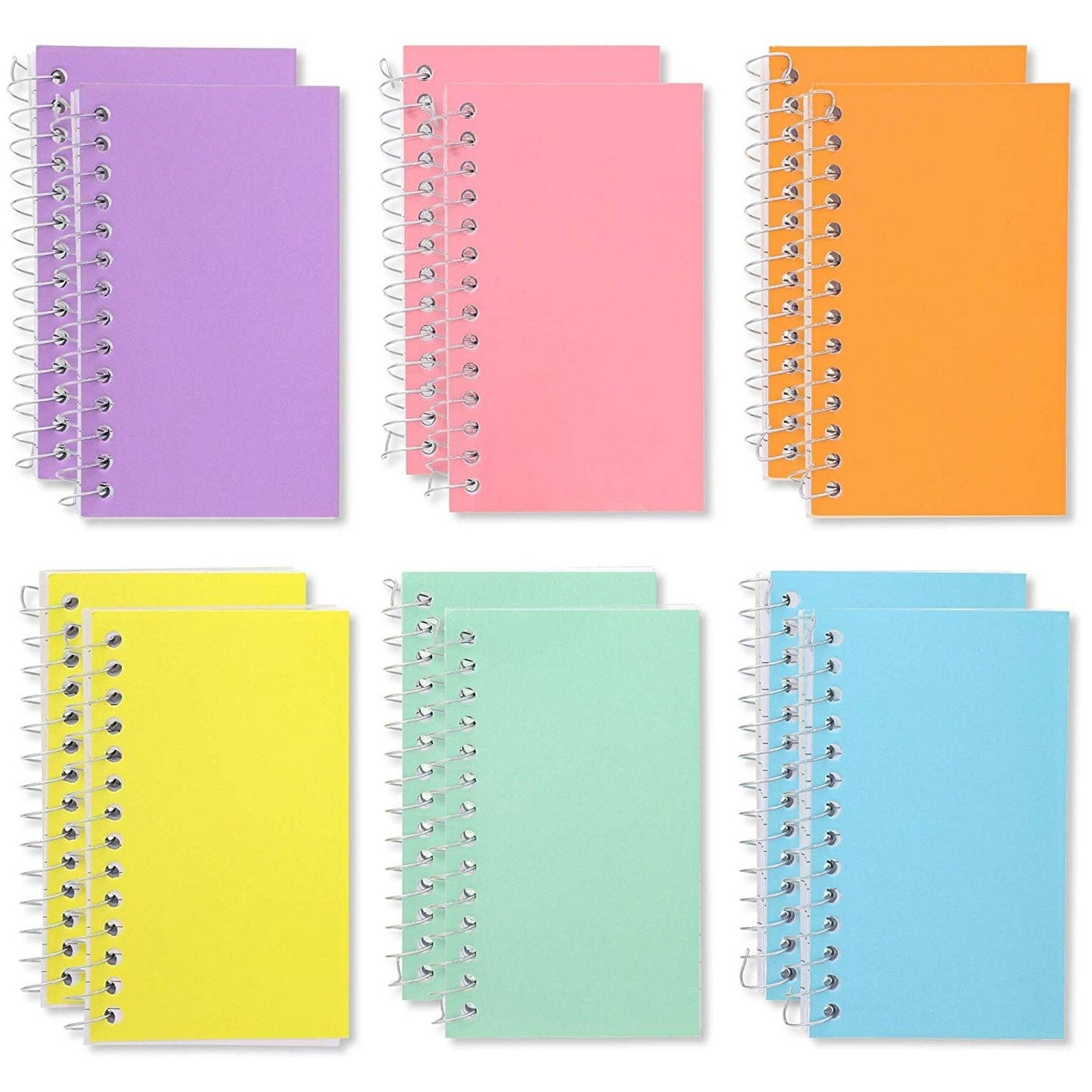 12-Pack Small Spiral Notebook 3x5, 80 Sheets Per Notepad, College Ruled Lined for Office Supplies, Classroom Notes, S...