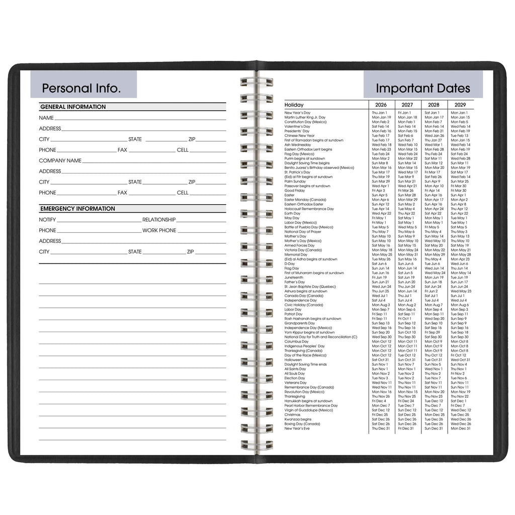 2026 Weekly Appointment Book Planner Black Small 5 x 8 - Image 6