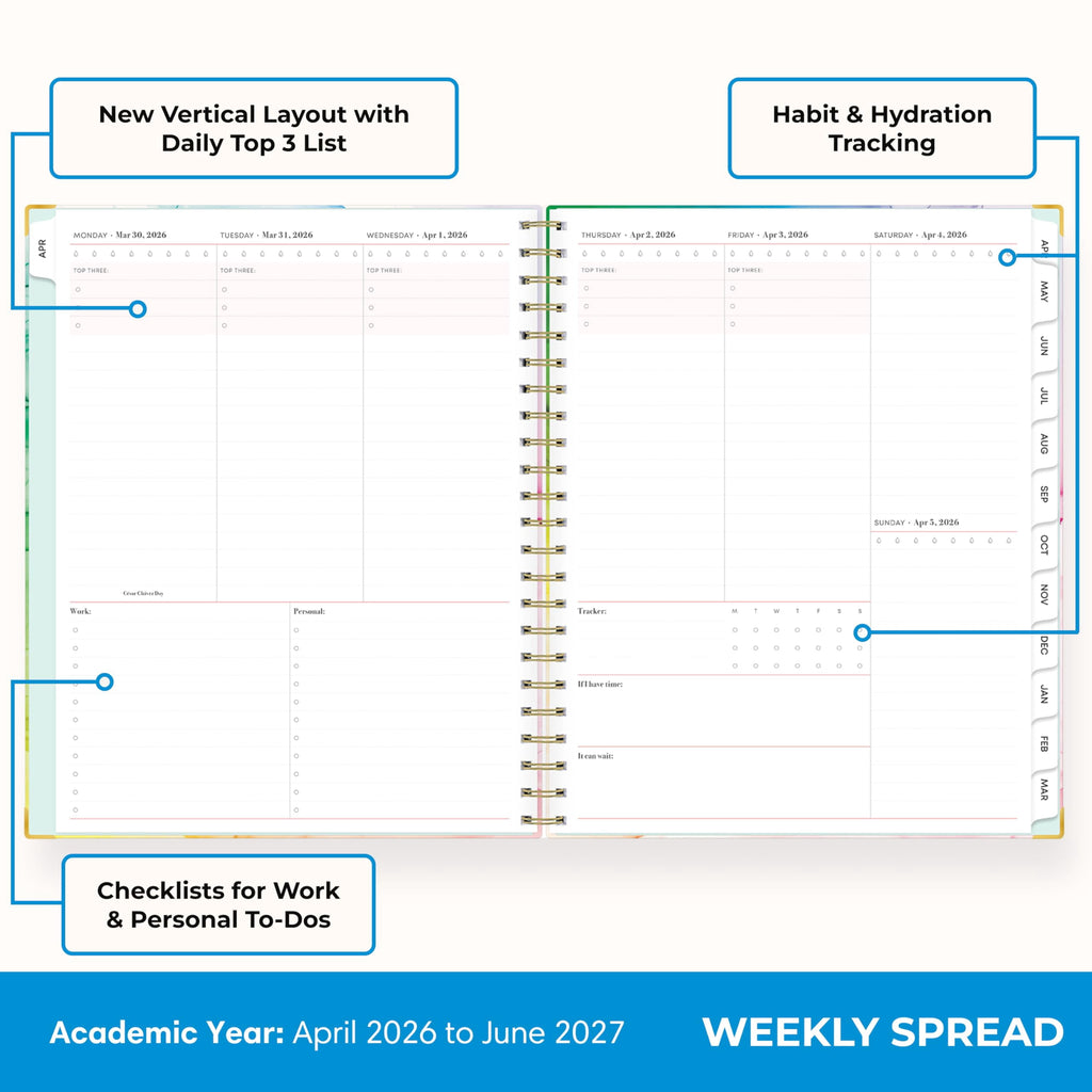 Blue Sky 15 Month 2026-2027 Weekly and Monthly Academic Year Planner Calendar, April 2026 - June 2027, 8.5" x 11", Hard Cover, Storage Pocke - Image 3