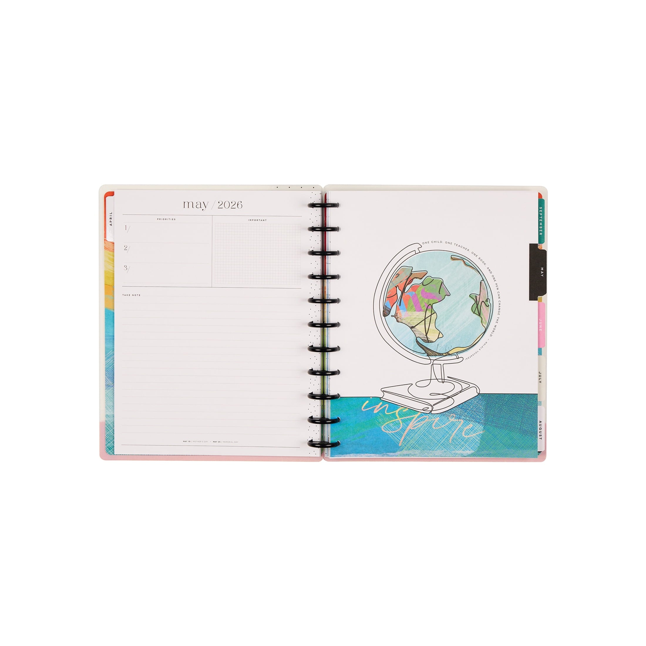 Monthly Weekly Big Planner (8.5 x 11)Learn & Inspire 15-Month April 2026-June 2027, disc bound system - Image 5