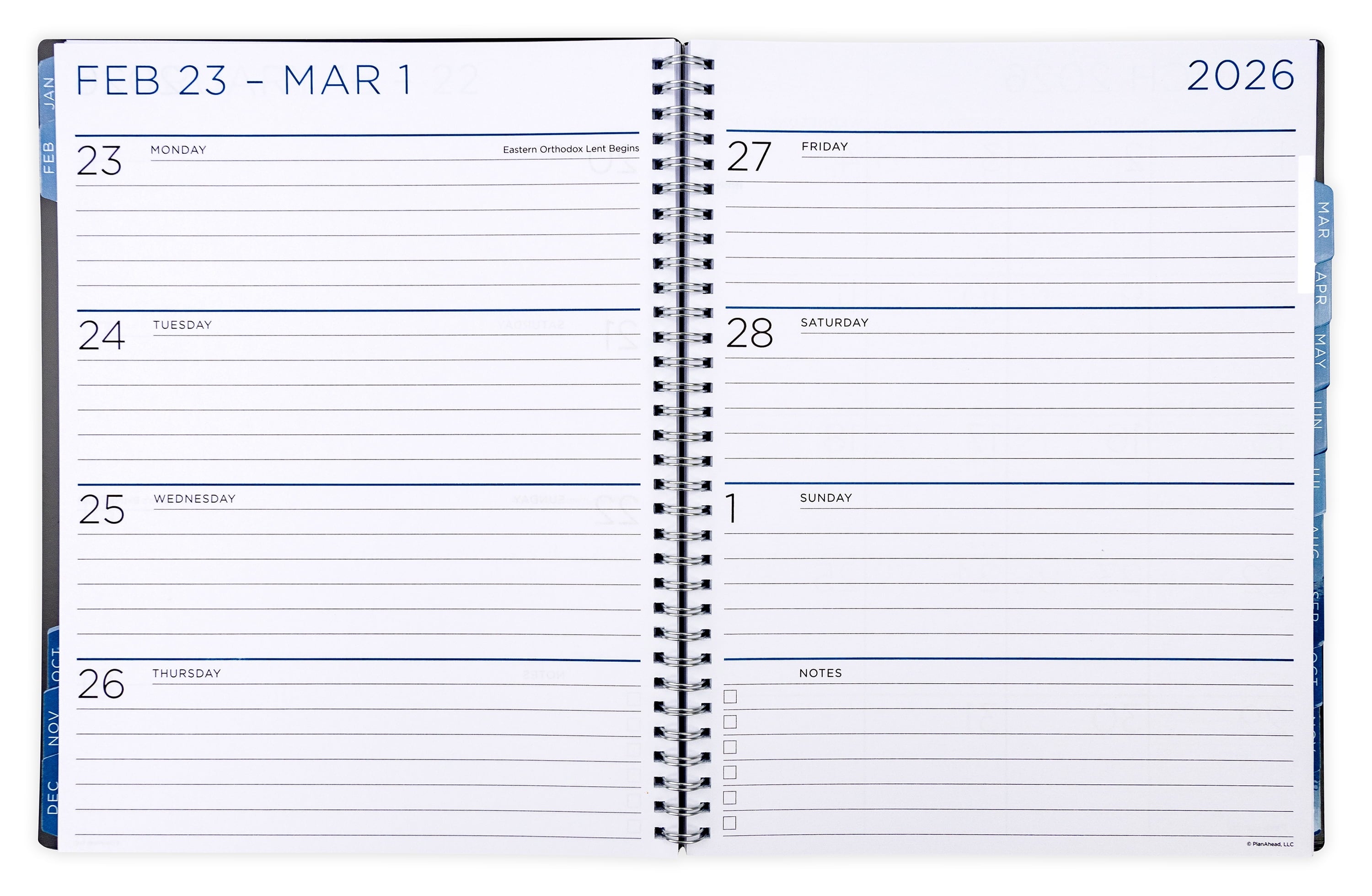 Monthly Weekly Planner Large (9" x 11") Black 15-Month, Oct 2025-Dec 2026 - Image 5