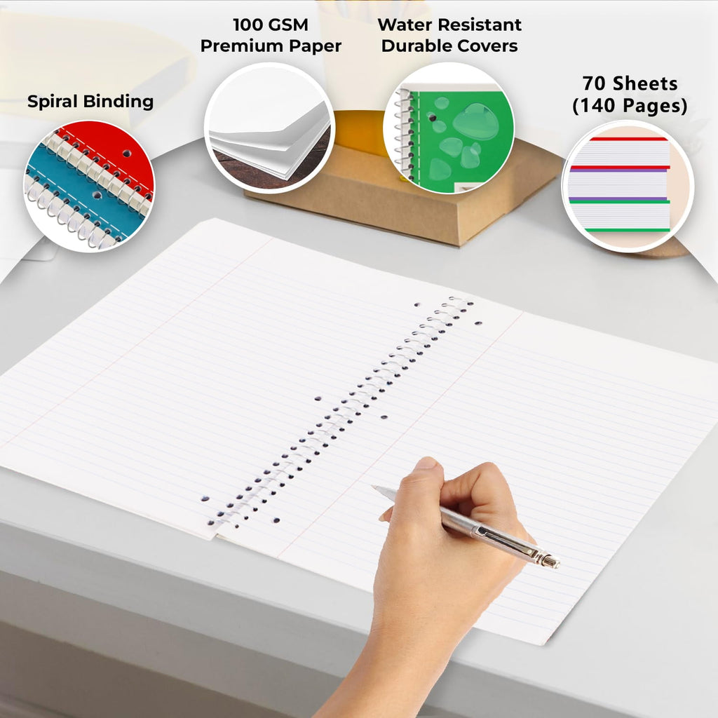 1 Subject College Ruled, 70 Sheets, 8" x 10-1/2", 3 Hole Punched, Lined s,6 Pack - Image 3