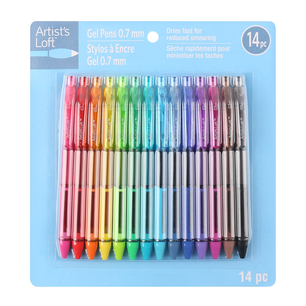 14 Color Retractable Gel Pen Set