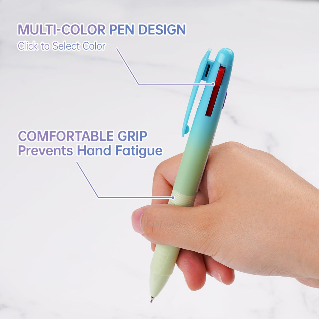 4-in-1 Gel Ink Pens Set of 6, 6 PCS Gradient Pens, Smooth 0.7mm Bullet Tip & Multicolor Quick-Dry Ink for Journaling,... - Image 2