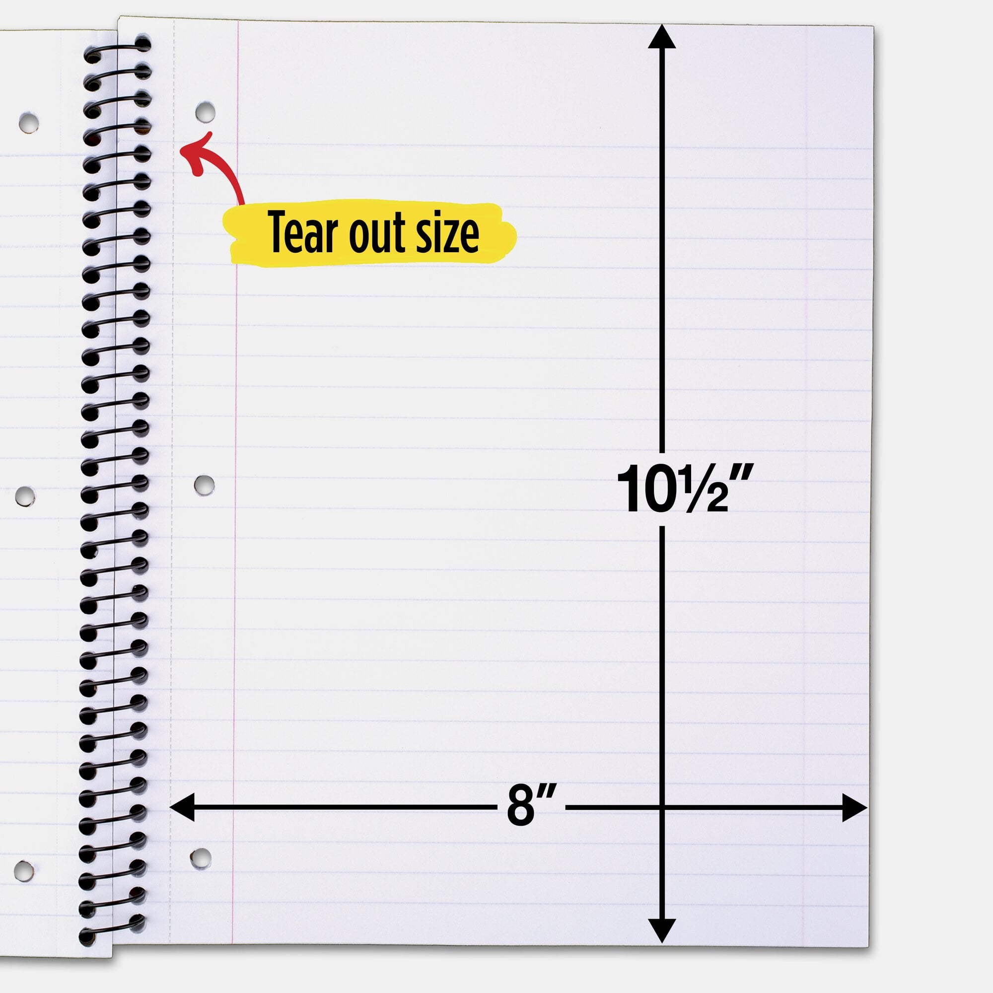 Five Star Wirebound Notebook, 1 Subject, Wide Ruled, 8" x 10.5", Black - Image 4