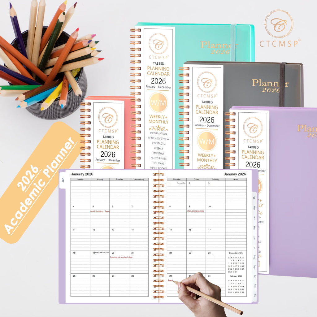 2026 Planner Calendar Notebook Weekly Monthly Planner 2026 for School Student Teacher Office Supplies-January- Decemb... - Image 6