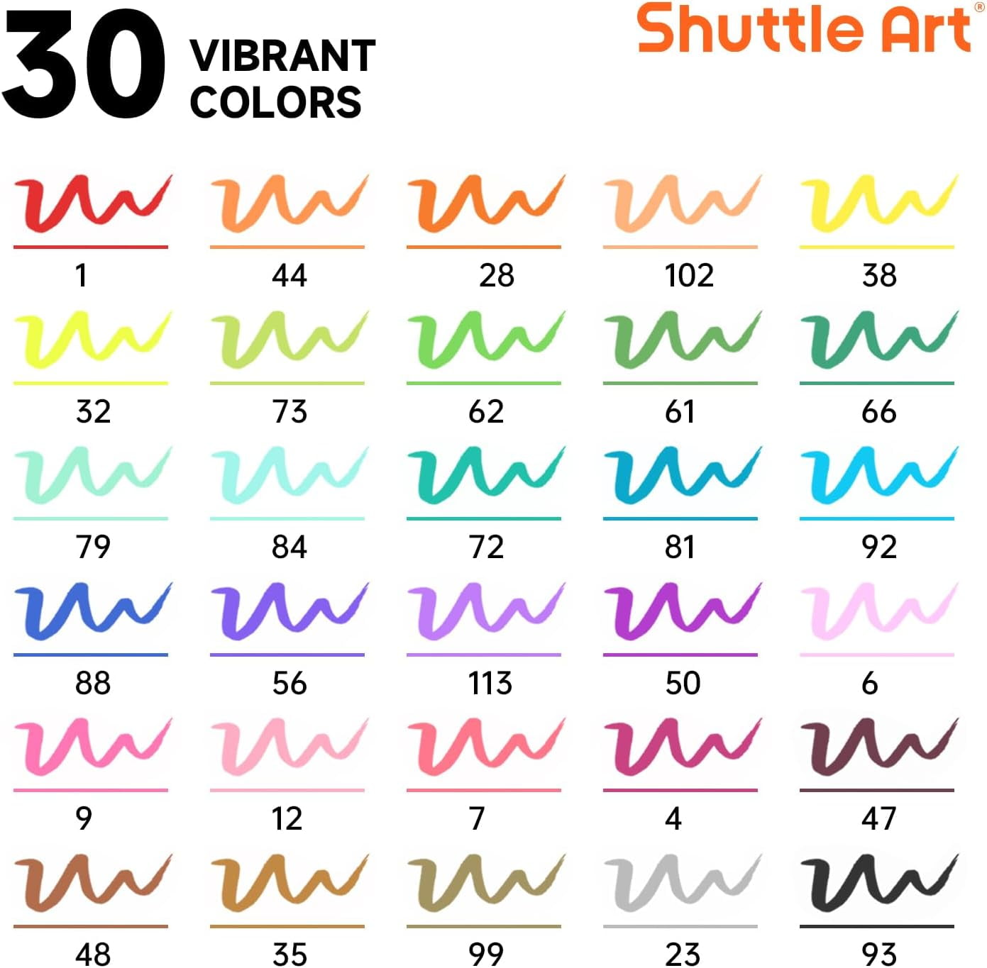 Dual Tip Brush Pens Art Markers, 30 Colors Dual Tip Calligraphy Pens Fine and Brush Dual Tip Markers Set Perfect for ... - Image 4
