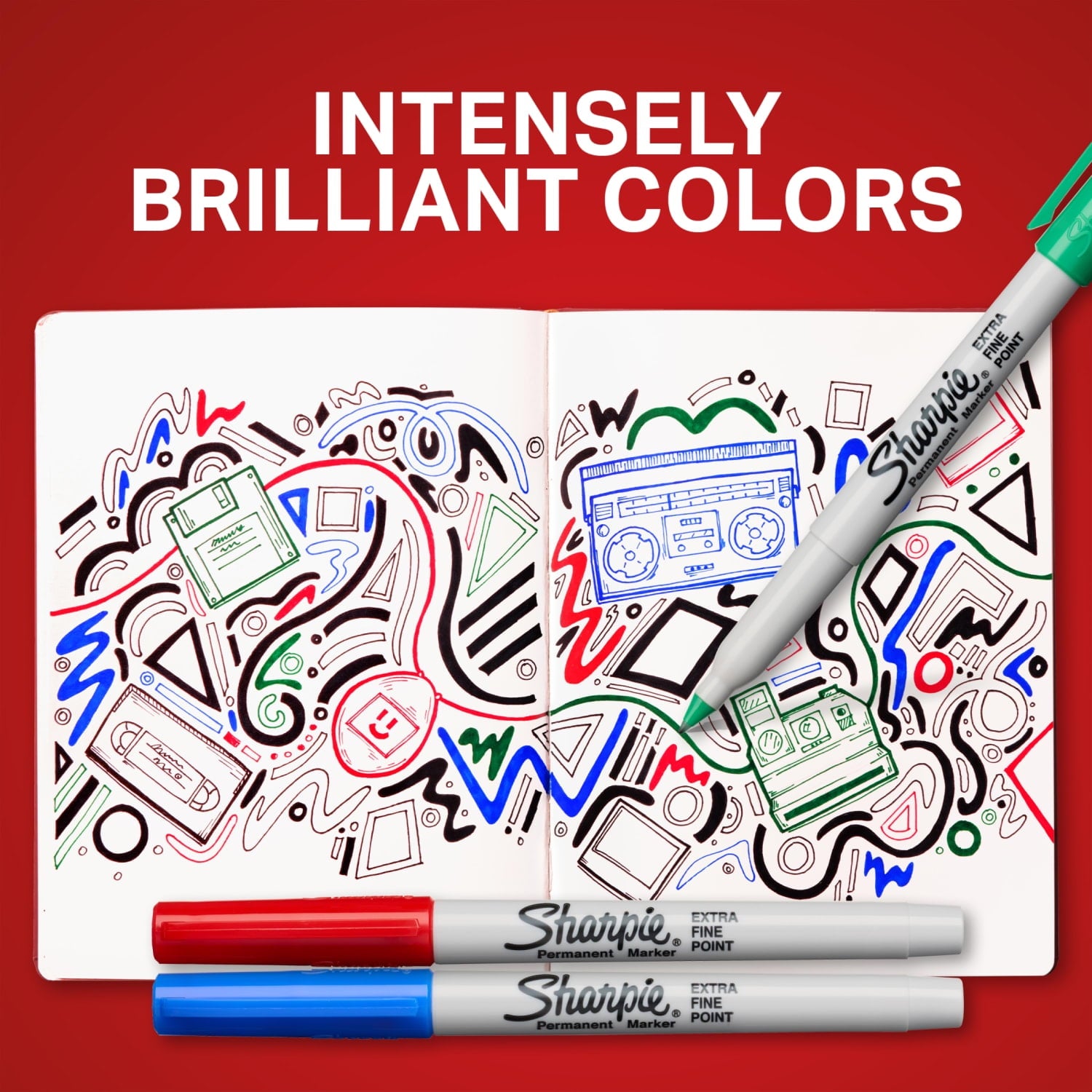Permanent Markers, Water- and Fade-Resistant, Extra Fine Point (0.4mm), Black, 2 Count - Image 5