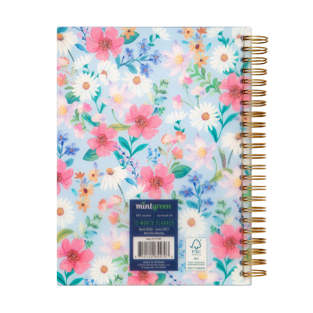 Weekly Planner, 6.25" x 8.25", Blue Religious, Poly Spiral Bound - Image 2