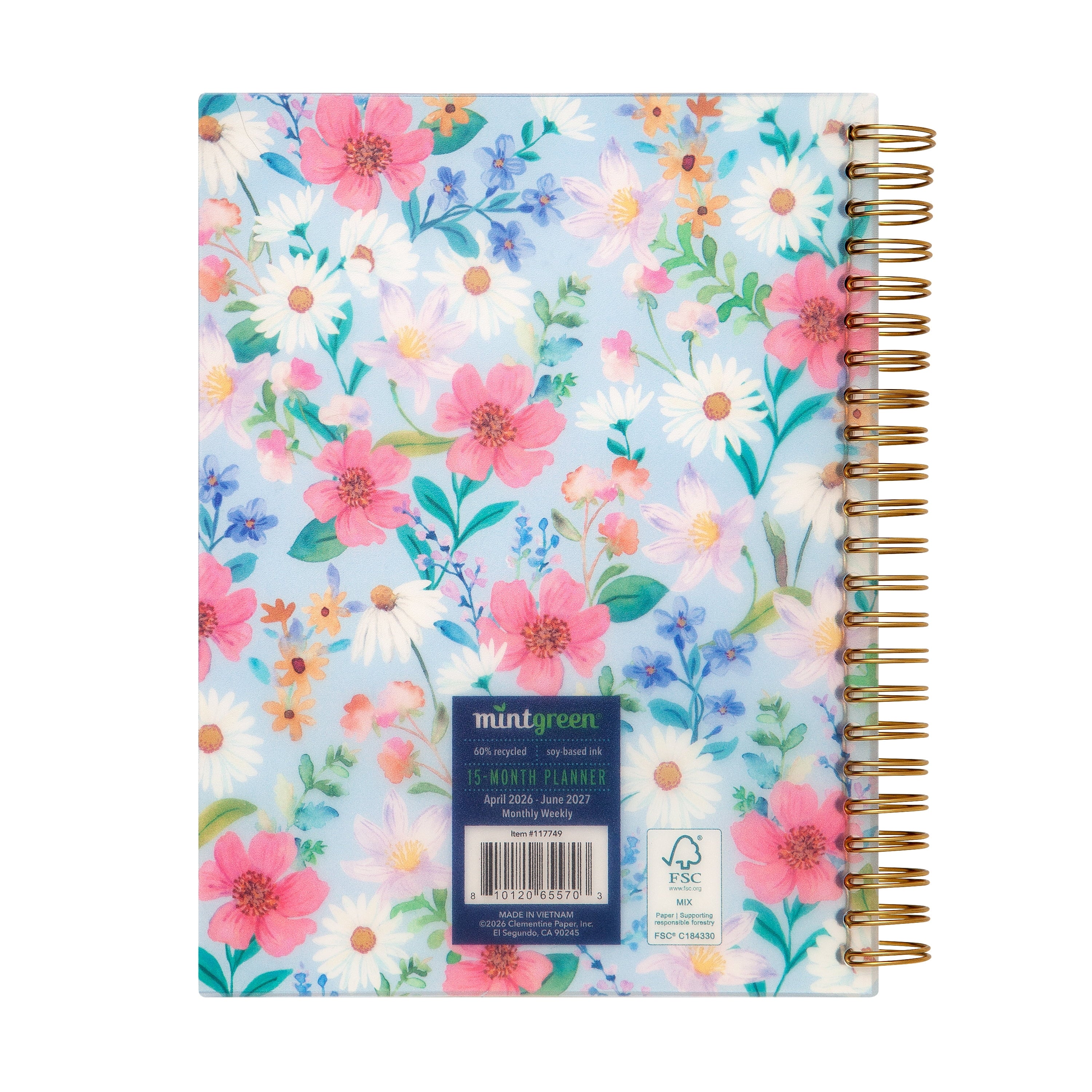 Weekly Planner, 6.25" x 8.25", Blue Religious, Poly Spiral Bound - Image 2