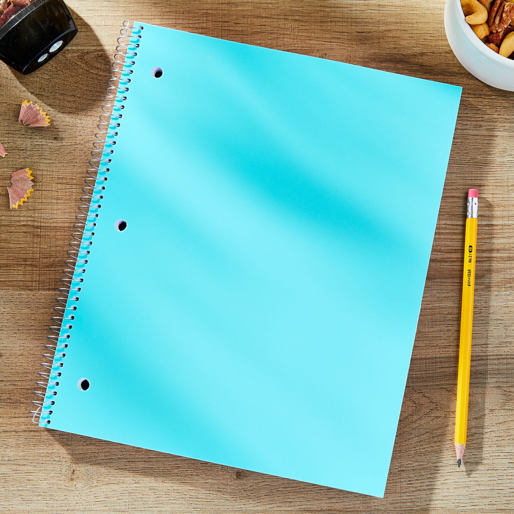 Poly 1-Subject Notebook with Inside Pockets, 9" x 11", Teal, 100 Heavyweight Sheets - Image 2