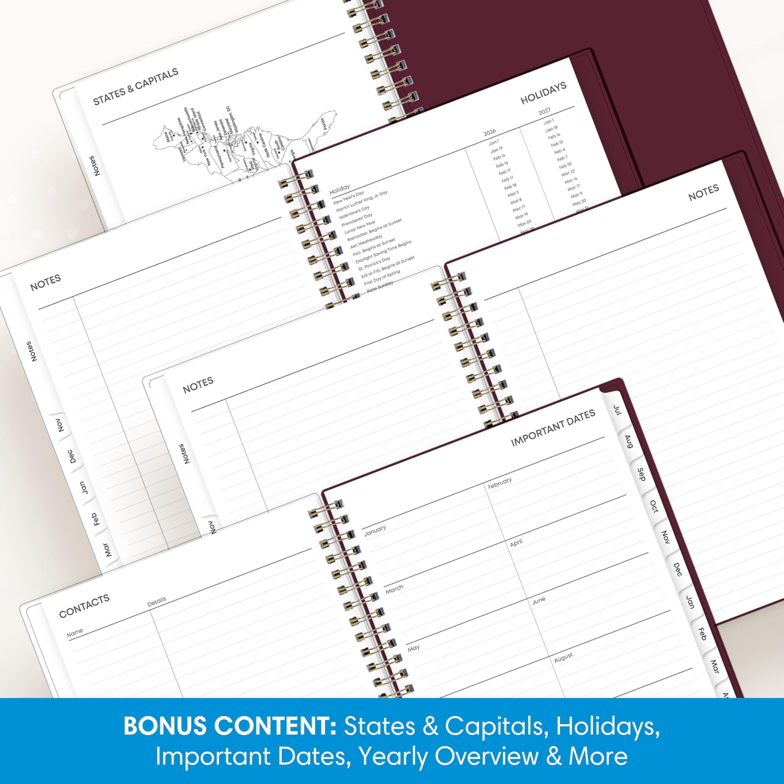 Blue Sky 2026-2027 Weekly and Monthly Academic Year Planner Calendar, July 2026 - June 2027, 5.875" x 8.625", Flexible Pocket Cover, Laminat - Image 5