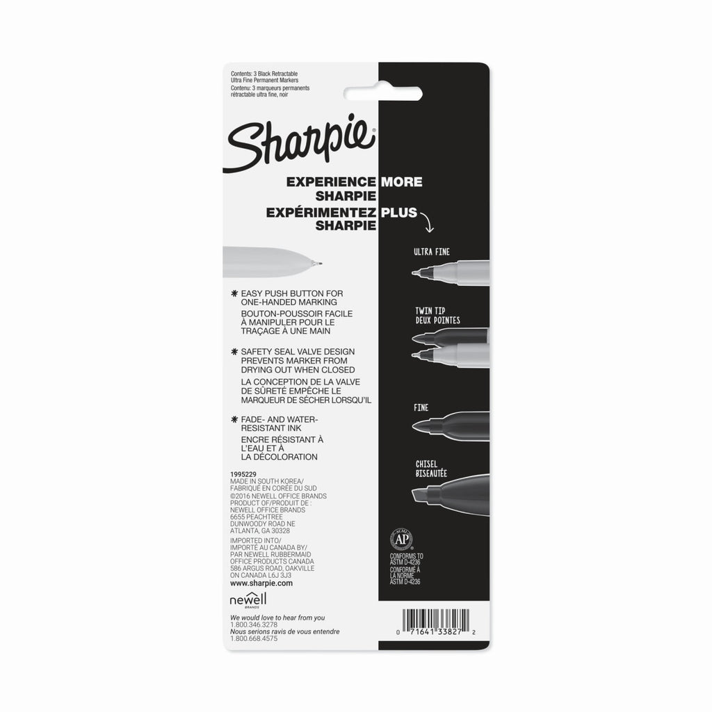 Retractable Permanent Markers, Ultra Fine Point, Black, 3 Count - Image 5
