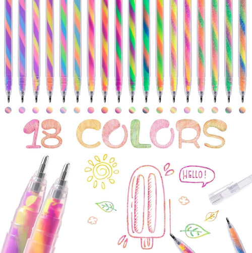 18 Pack Mixing of 3 Colors Magic Gel Pens Rainbow Pens Color Changing Ballpoint Pen Set for Adult Coloring Books, Doo...