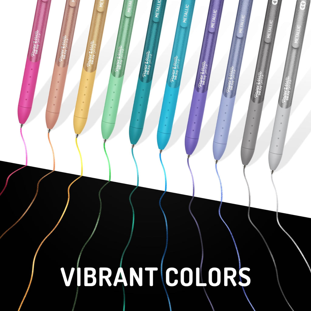 InkJoy Gel Pens, Metallic Pens, Retractable, Medium Point (0.8mm) Assorted Colors, 3 Count - Image 4