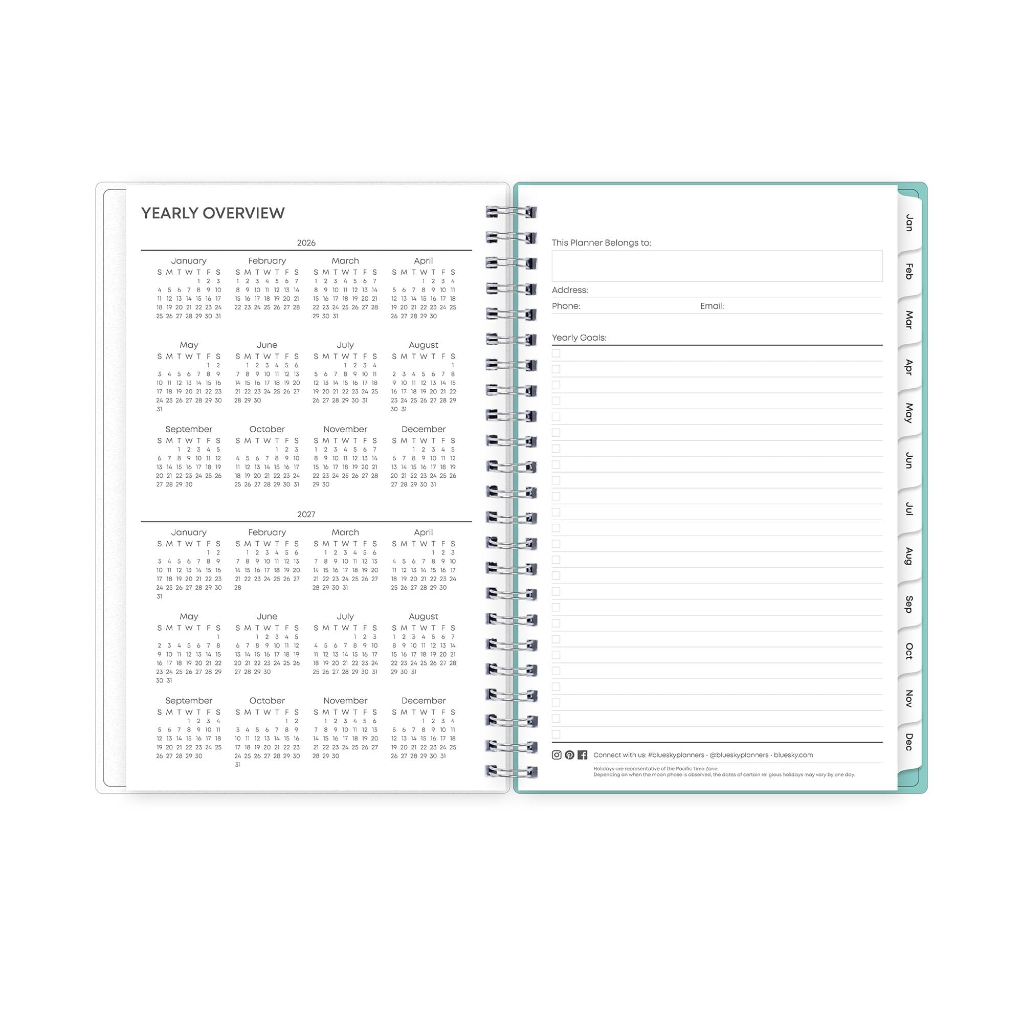 2026 Weekly and Monthly Planner Calendar, January 2026 - December 2026, 5" x 8", Flexible Frosted Cover, Laminated Ta... - Image 5