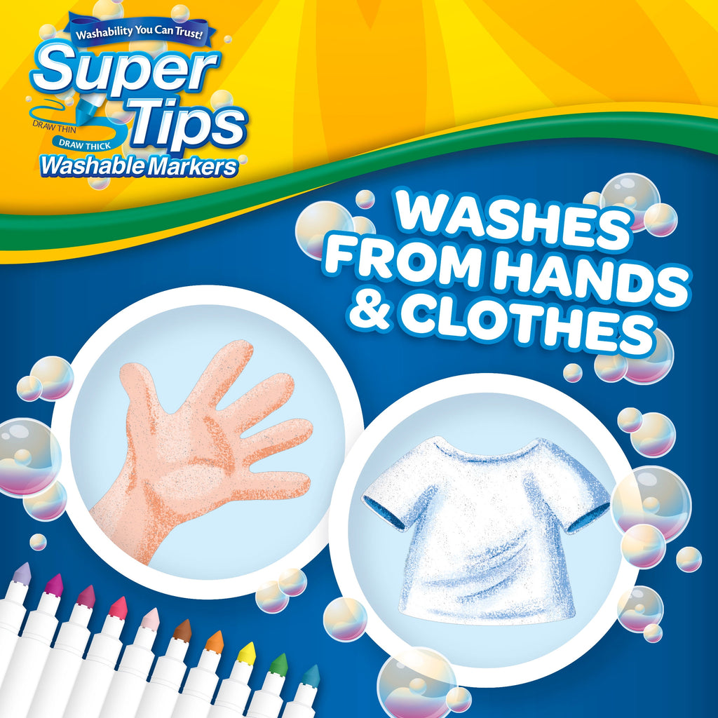 Super Tips Washable Markers for Kids, 50 Count, Arts and Crafts Supplies, Adult Coloring Markers, Classroom Must Have... - Image 4