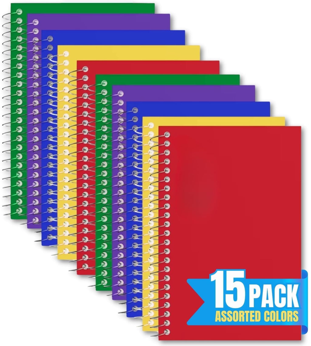 Small Spiral Notebook 4x6 , Spiral Memo Pads, Memo Book, College Ruled, Small Notepads 4X6 inches, Assorted Colors, 5...