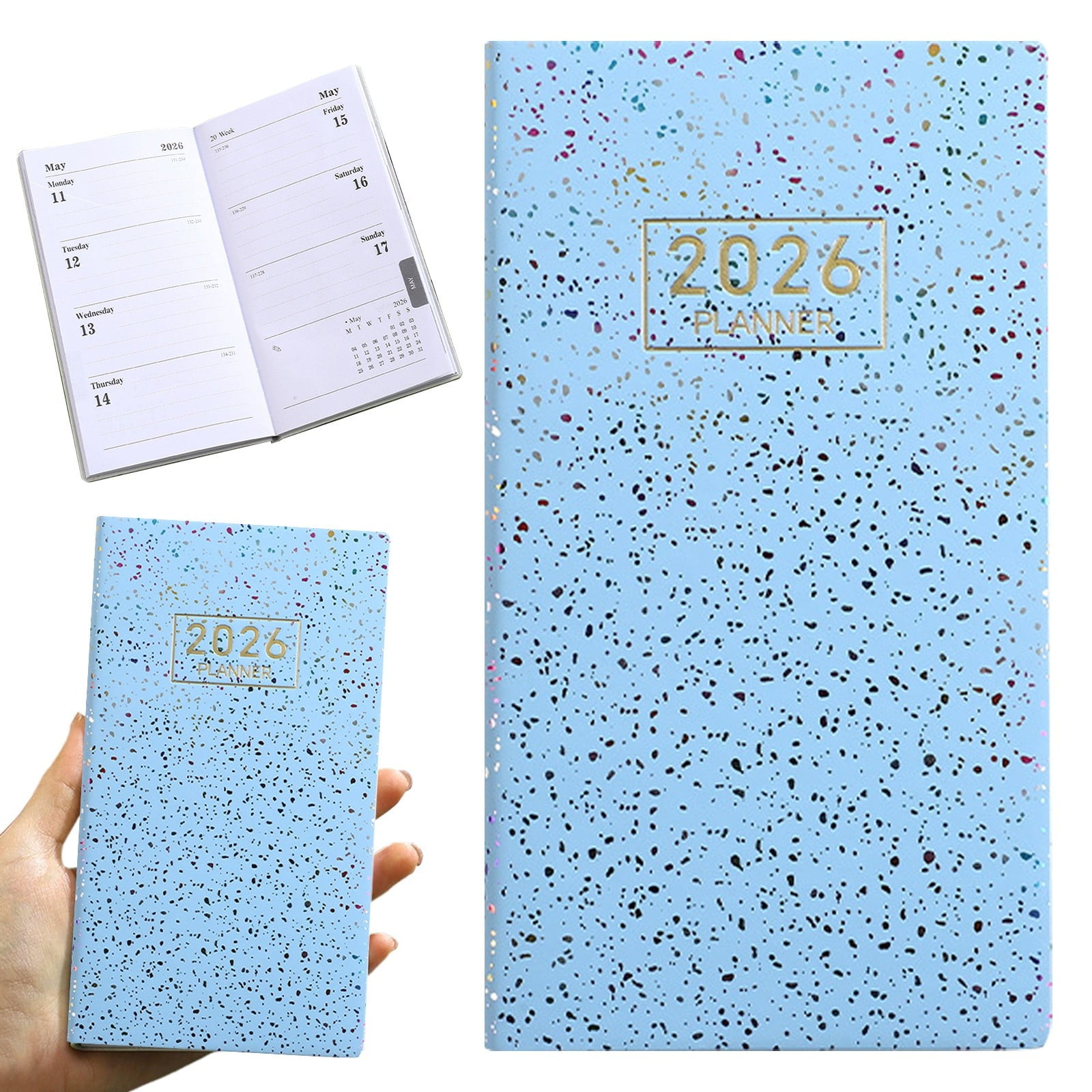 1Pc 2026 Calendar for Purse Small Mini Weekly And Monthly Planner, Thick Paper,Thin Cover,2026 Planner,A6 Weekly Plan...